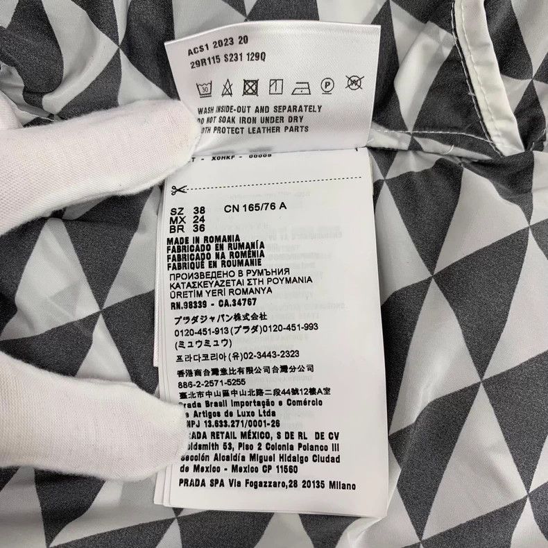Prada Prada 23 black and white colour block triangle printed hoo Size XS / US 0-2 / IT 36-38 - 8 Thumbnail