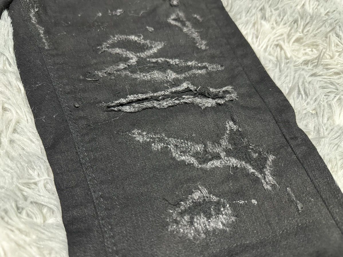 GOSTAR DE FUGA 🔥Y2K Archived Gostar De Fuga Grunge Distressed Black Denim Size US 32 / EU 48 - 4 Thumbnail