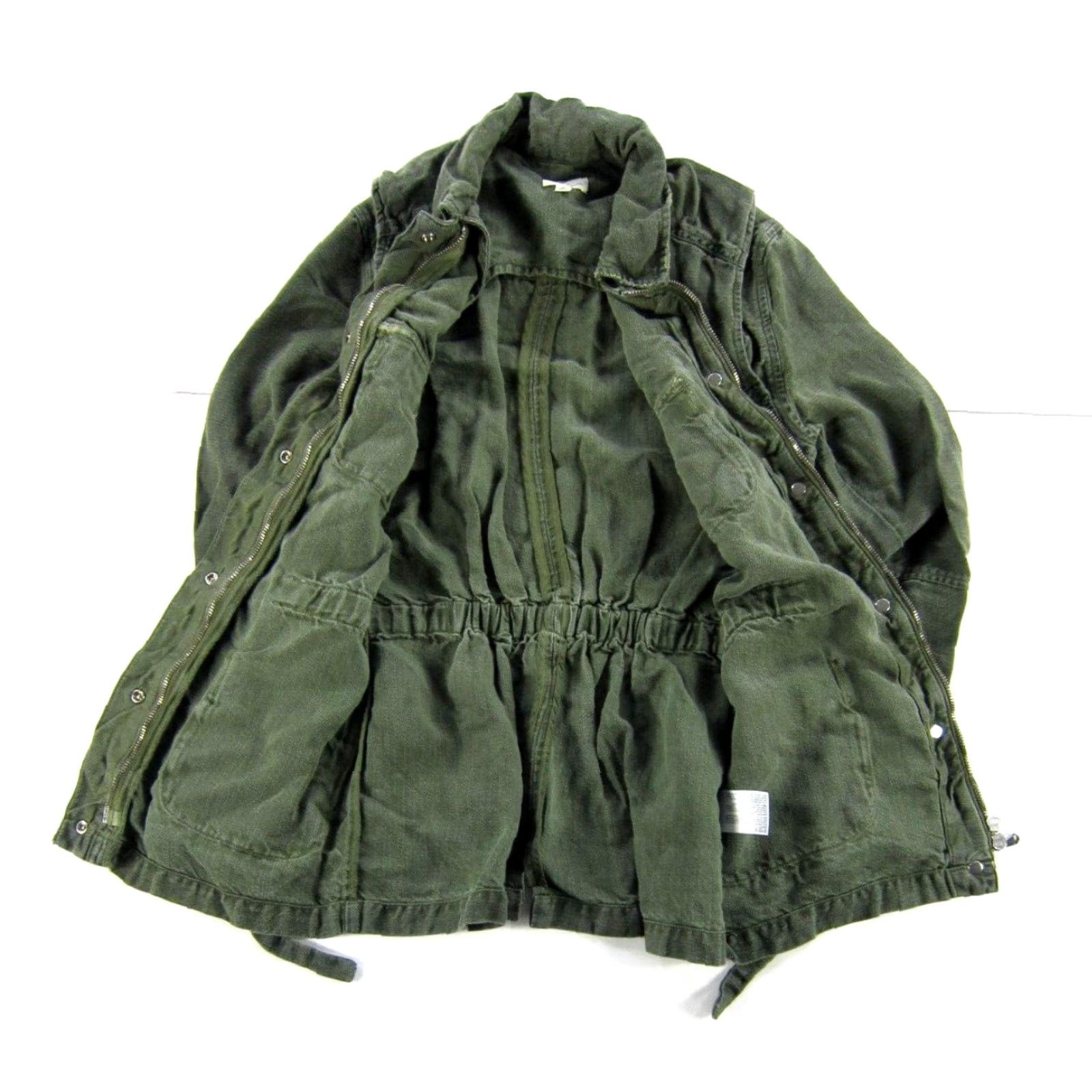 Vintage VINTAGE Adriano Goldschmied Linen Army Green Pocket Utility Military Field Jacket XS Size XS / US 0-2 / IT 36-38 - 5 Thumbnail