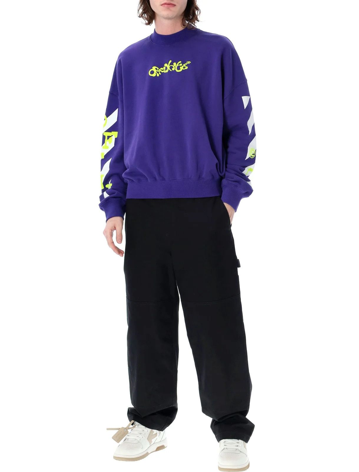 Off-White o1y0325 Logo Crewneck Sweatshirt in Purple Size US S / EU 44-46 / 1 - 5 Thumbnail