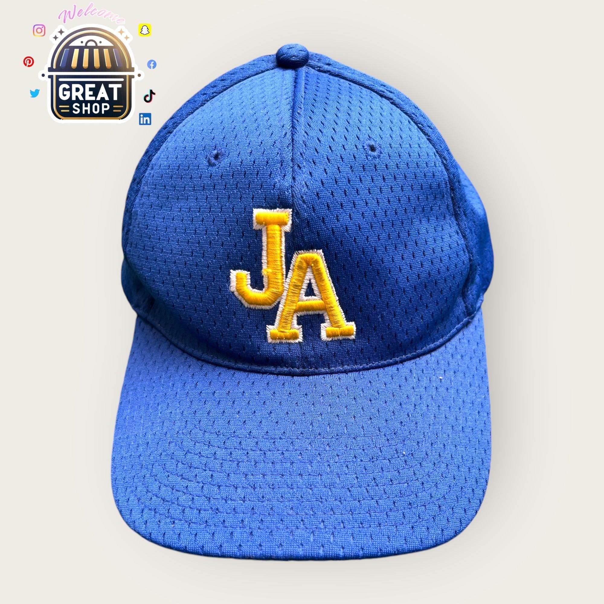 Other Adjustable Blue Sports Cap W/ Yellow JA Embroidery Breathabl Size ONE SIZE - 1 Thumbnail