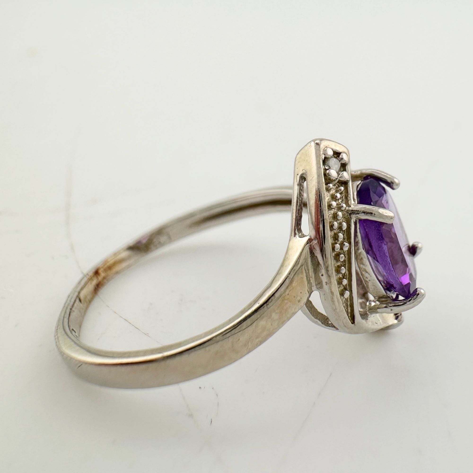 Other 1.11 Carat Amethyst Ring with Diamond Accent - Sterling Silv Size ONE SIZE - 2 Thumbnail