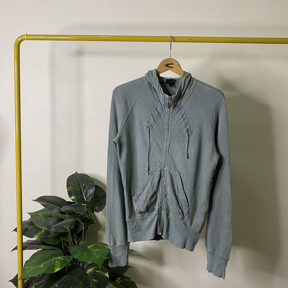 Diesel × Vintage Diesel Cyber Grunge Gothic Sage Green Zip Up Jacket Size US S / EU 44-46 / 1 - 1 Thumbnail