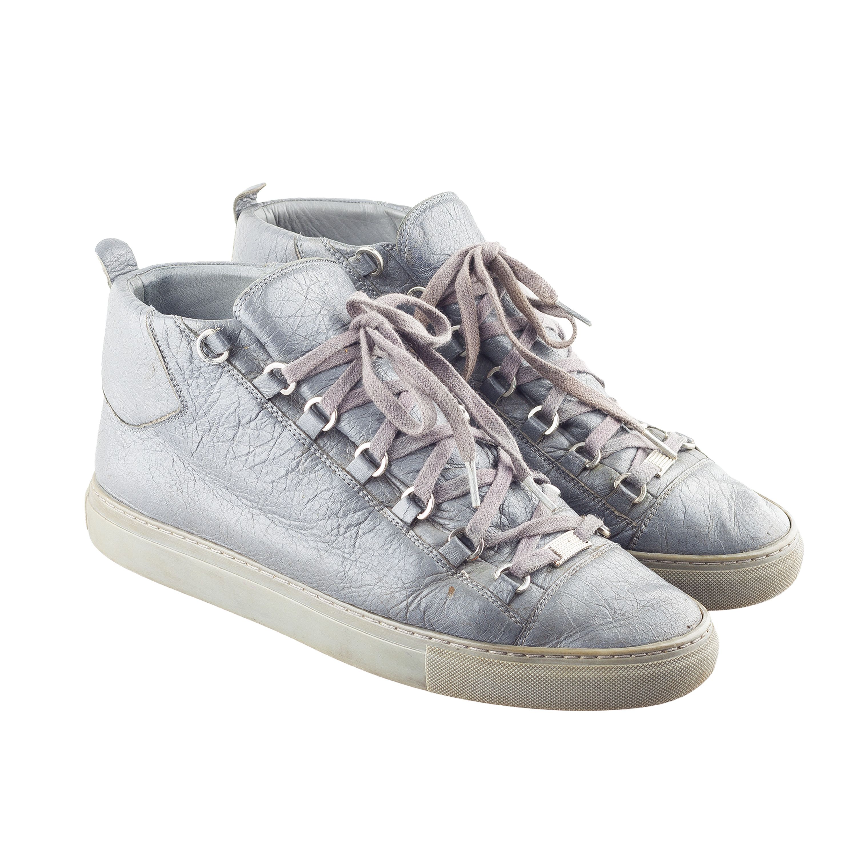 Balenciaga Balenciaga Arena Low Grey Leather Shoes Size US 10 / EU 43 - 1 Thumbnail