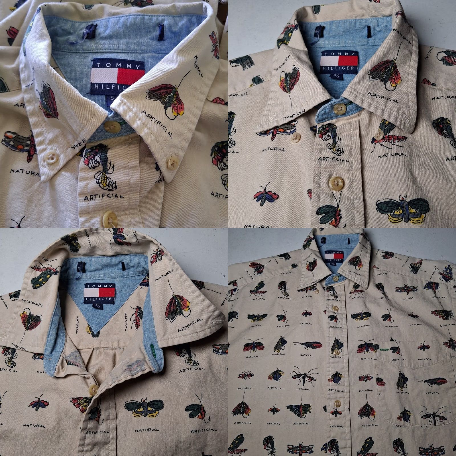 Tommy Hilfiger VINTAGE Tommy Hilfiger Shirt Men Small Fly Fishing Lures Fisherman Outdoors Fish Casual Button-Down Collared Long Sleeve Beige Cotton Size US S / EU 44-46 / 1 - 8 Thumbnail