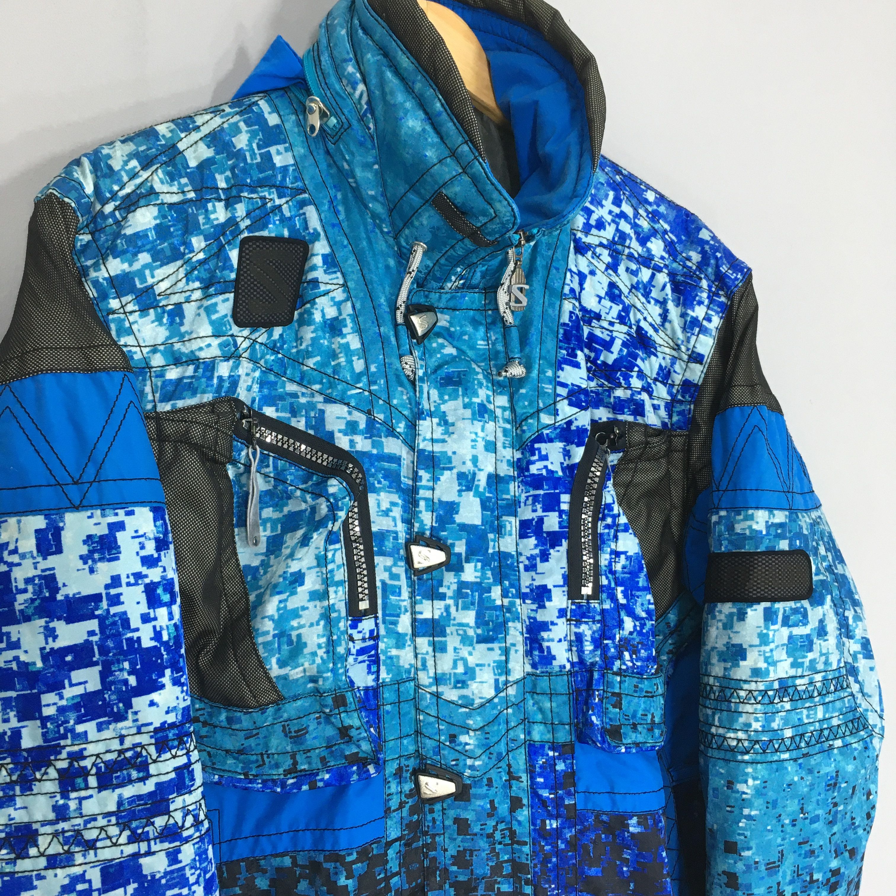 Salomon × Vintage Vintage Salomon Hoodie Ski Wear Bomber Jacket Large Size US L / EU 52-54 / 3 - 3 Thumbnail