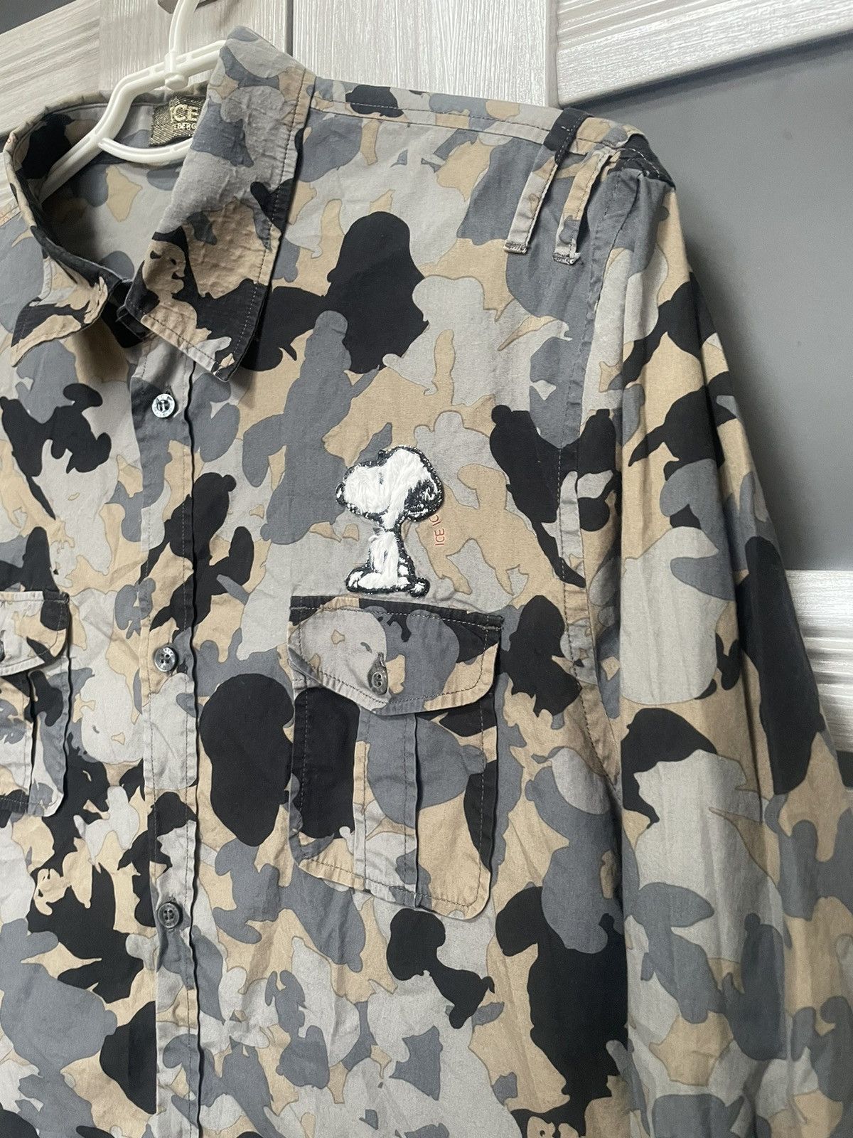 Iceberg × Peanuts Iceberg Snoopy Monogram Shirt Camo Logo Longsleeve Ice Size US XL / EU 56 / 4 - 3 Thumbnail