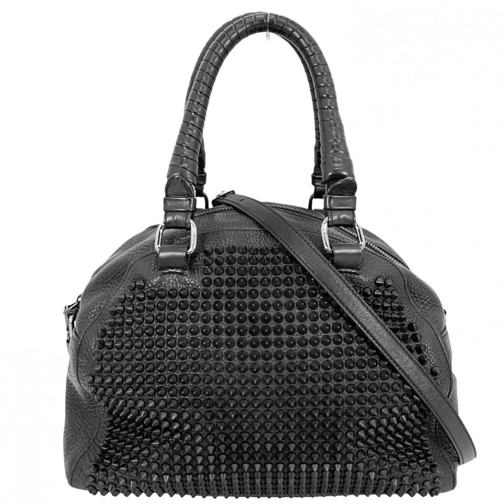 image of Christian Louboutin Mini Shoulder Bag Crossbody Leather Black Silver Hardware, Women's