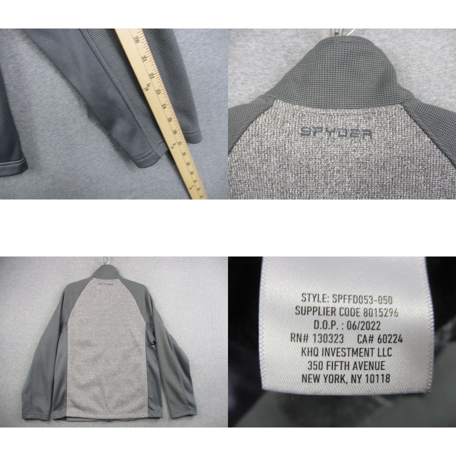 Spyder Spyder Jacket Men L Gray Lightweight Core Outdoor Windbreaker Full Zip Logo Outdoor Mens Jacket Core Outdoor Gray Size US L / EU 52-54 / 3 - 8 Thumbnail