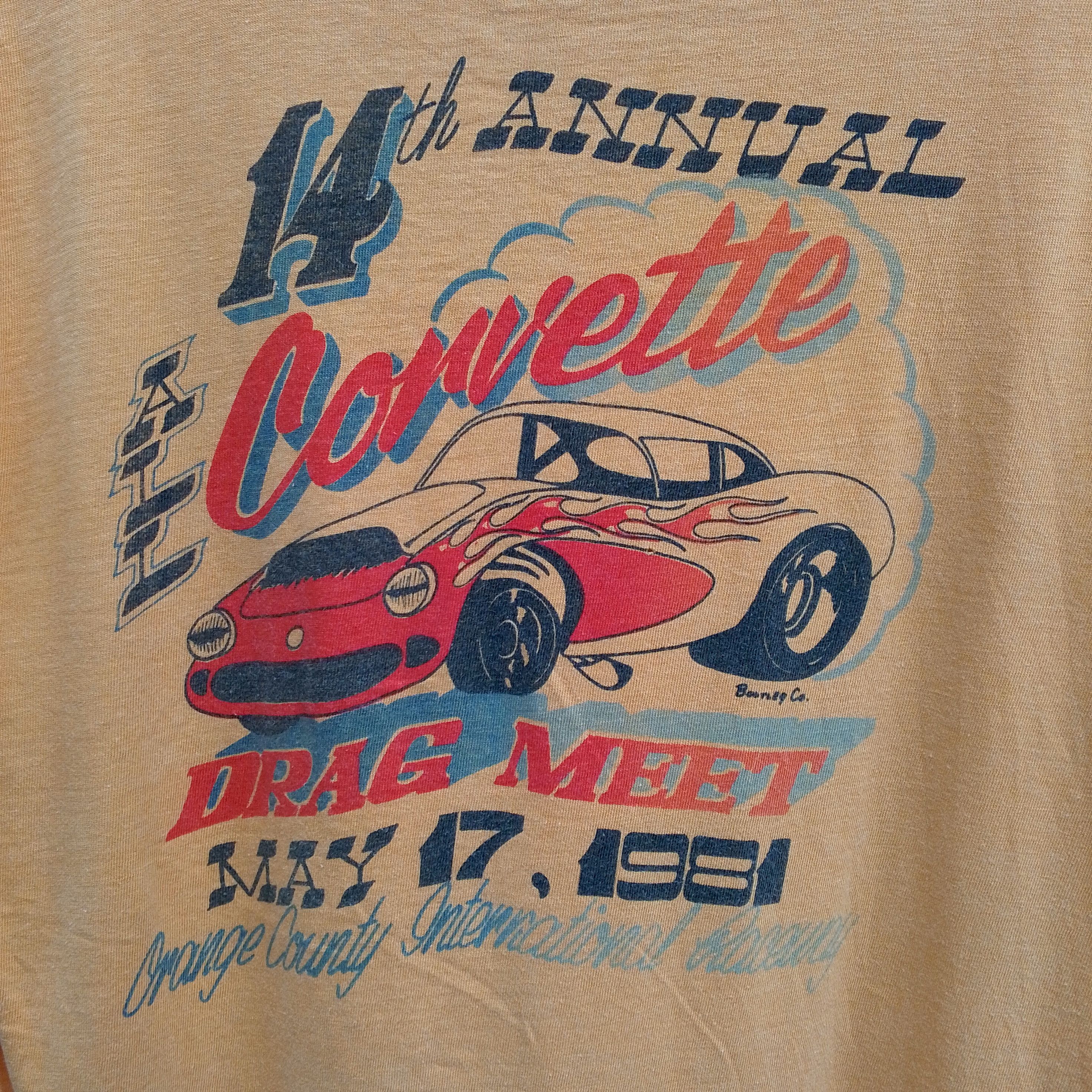 Vintage Vintage 1981 14th Annual Corvette Drag Meet Tshirt Size US M / EU 48-50 / 2 - 4 Thumbnail