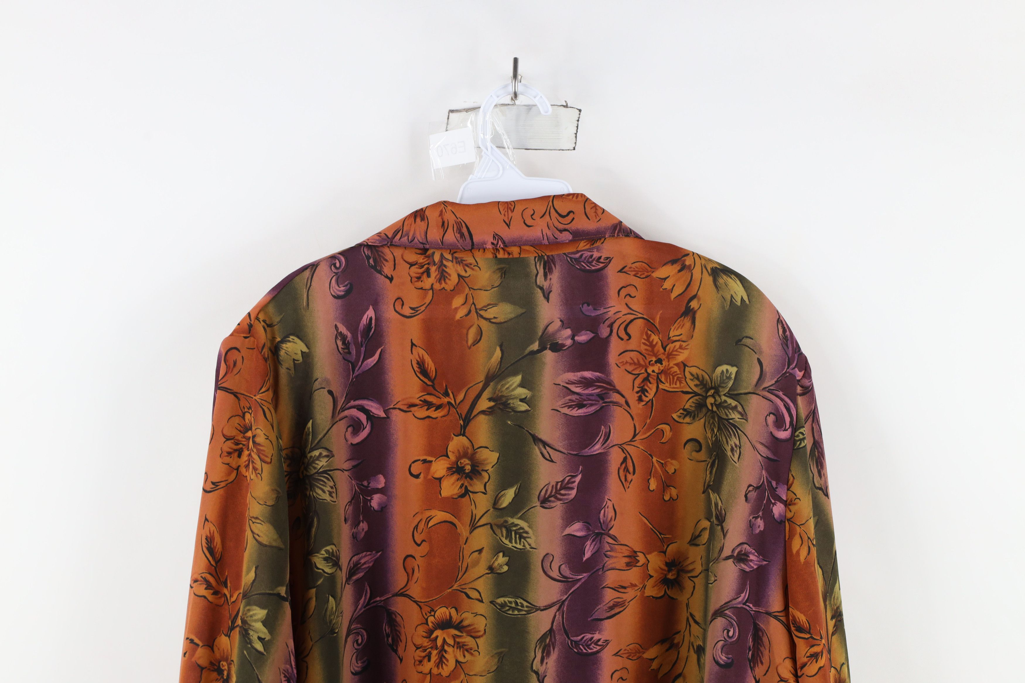 Vintage Vintage 90s Streetwear Flower Knit Button Shirt Polyester Size XL / US 12-14 / IT 48-50 - 8 Thumbnail