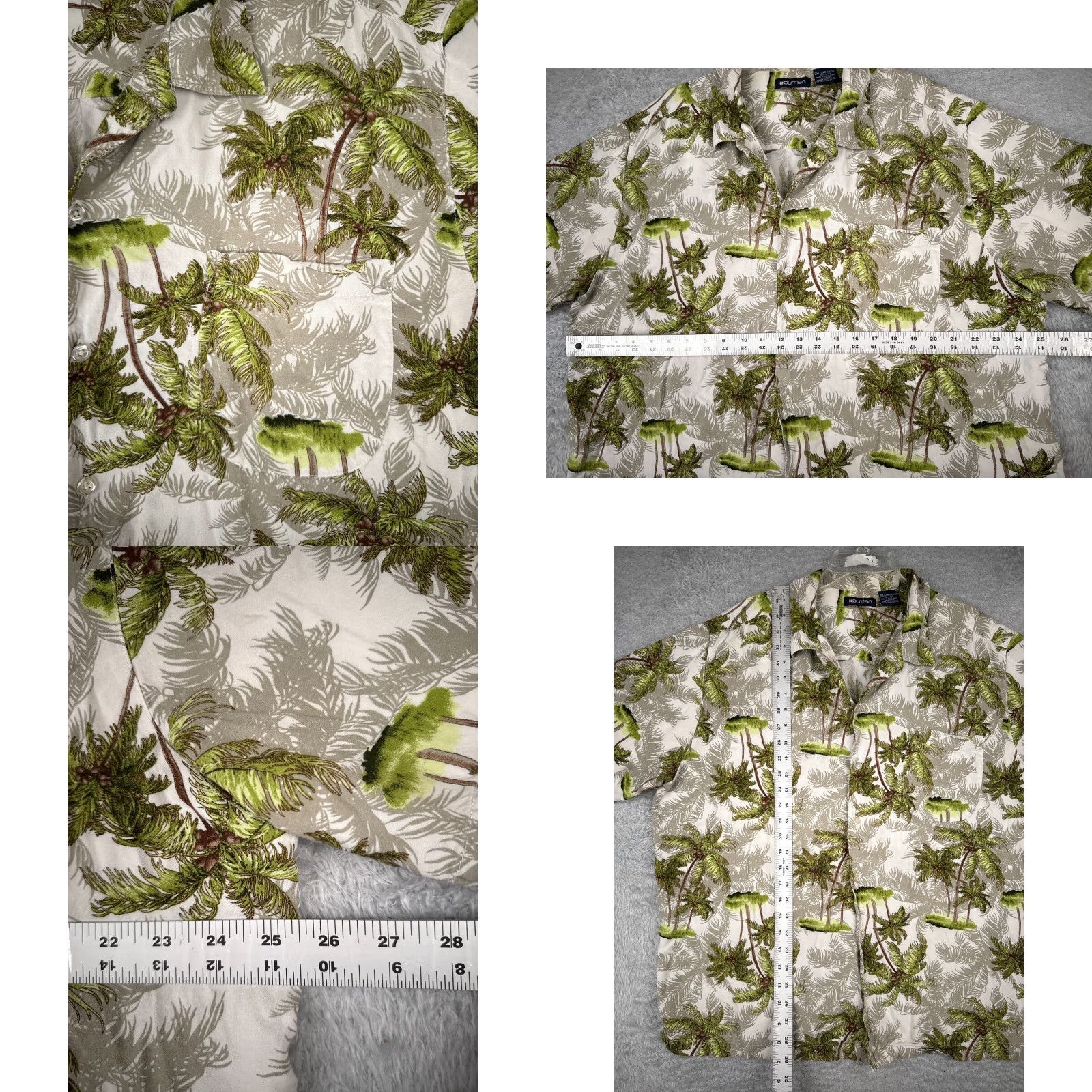 Vintage Puritan Shirt Mens 2XL Beige Green Hawaiian Palm Tree Print Rayon Button-Up Casual Short Sleeve Pattern Floral 2XL Mens Vibrant Hawaiian Theme Womens? Size US XXL / EU 58 / 5 - 8 Thumbnail