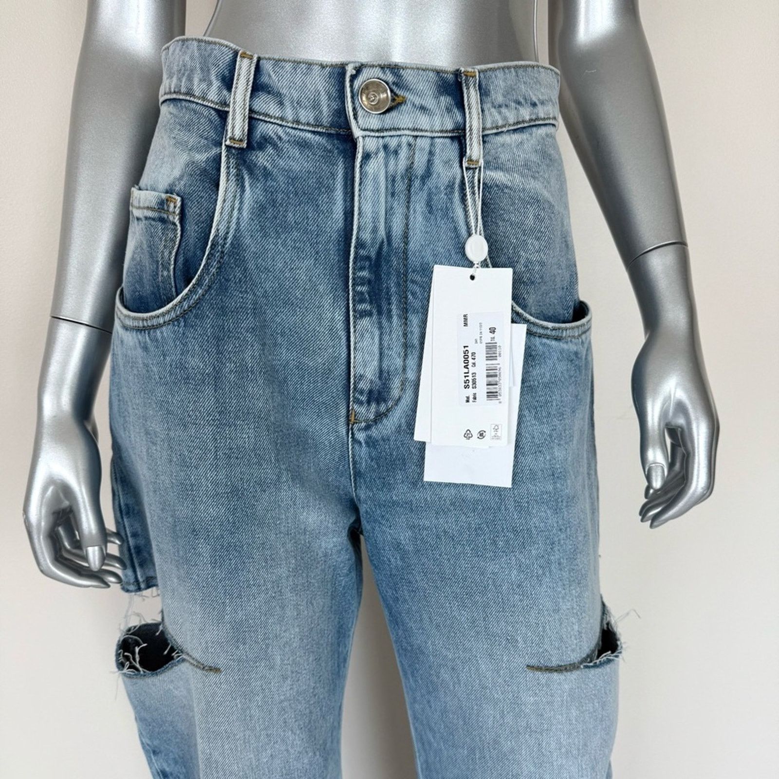 Maison Margiela NWT!!! Maison Margiela Wide-Leg Slashed Cut-Out Jeans1 850$ Size 27" / US 4 / IT 40 - 4 Thumbnail