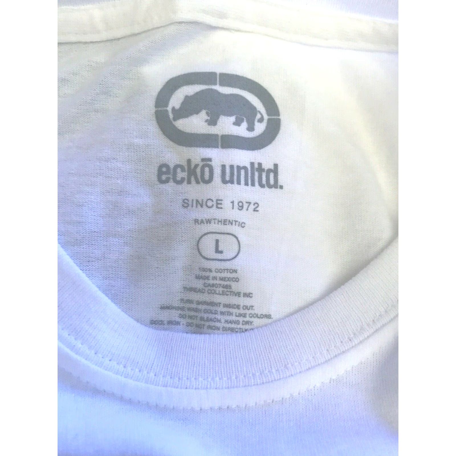Ecko Unltd. Ecko Unltd T-Shirt Mens Large Graphic Tee White w Black Rubber Gold Logo Print Size US L / EU 52-54 / 3 - 3 Thumbnail