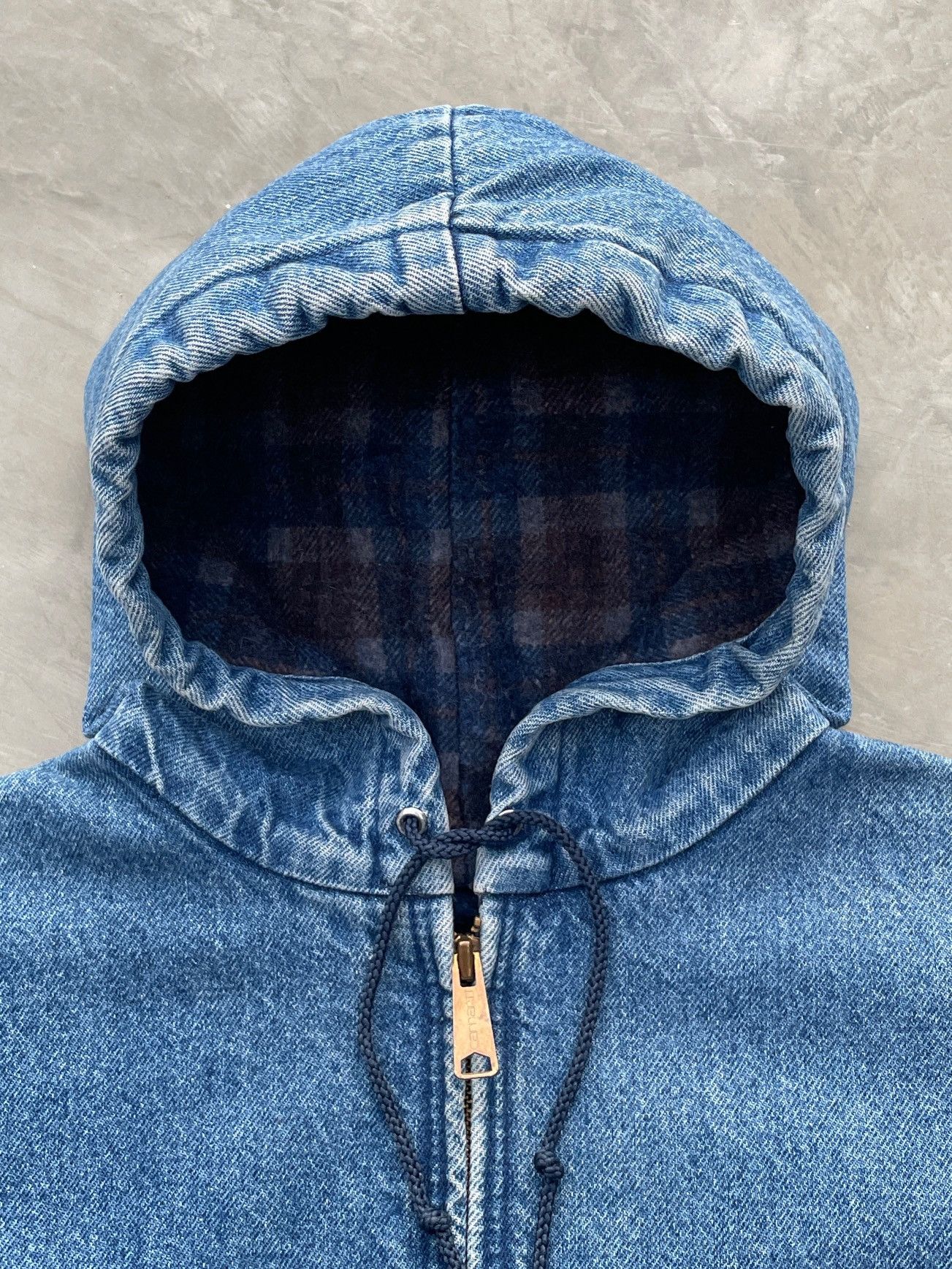 1990s Faded Blue Denim Vintage Carhartt Active Jacket JB1198