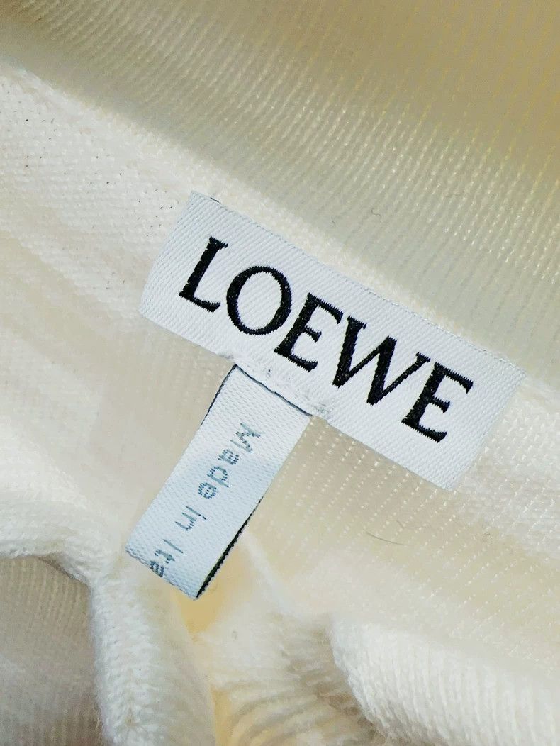 Loewe Loewe White S size polo collar long sleeve knit sweater wi Size S / US 4 / IT 40 - 6 Thumbnail