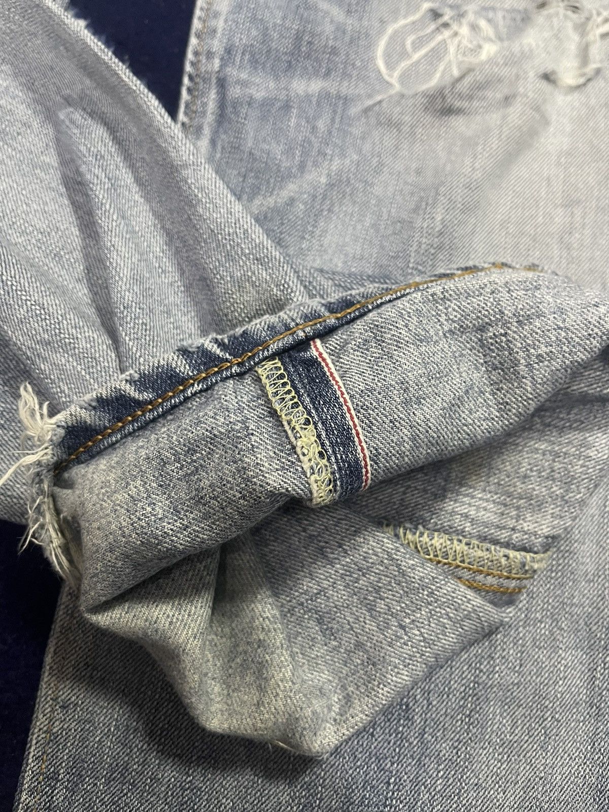 Edwin × Japanese Brand Edwin Selvedge Distressed Jeans (14) Size US 36 / EU 52 - 9 Thumbnail