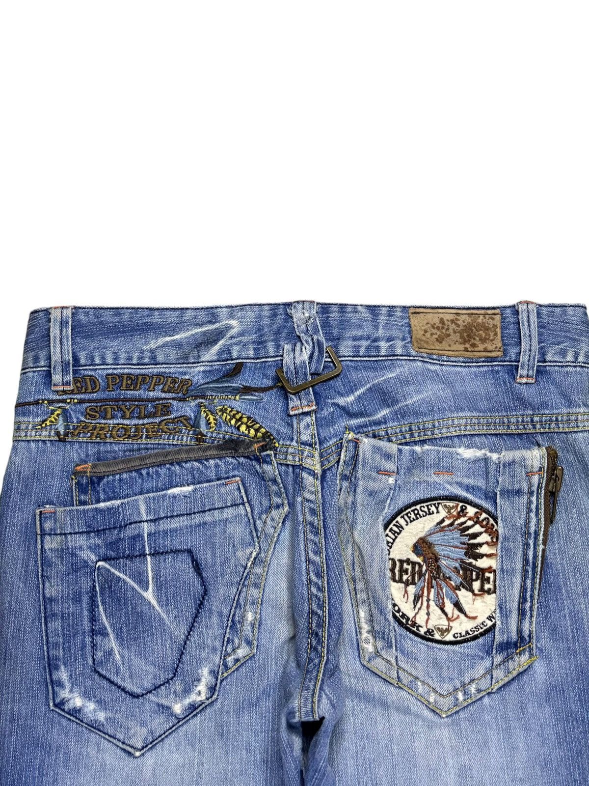 Dsquared2 Vintage Red Pepper Faded Wash Navajo Style Loose Jeans Size US 34 / EU 50 - 7 Thumbnail