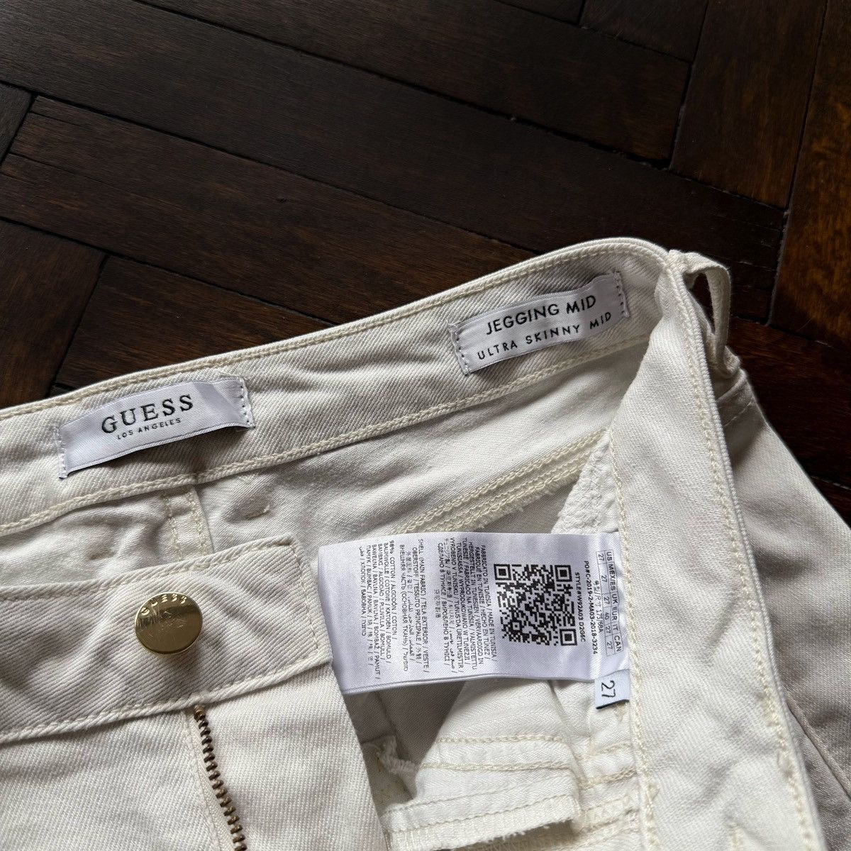 Guess Guess Womens White Distressed Skinny Jegging Mid Rise Jeans Size 27" / US 4 / IT 40 - 5 Thumbnail
