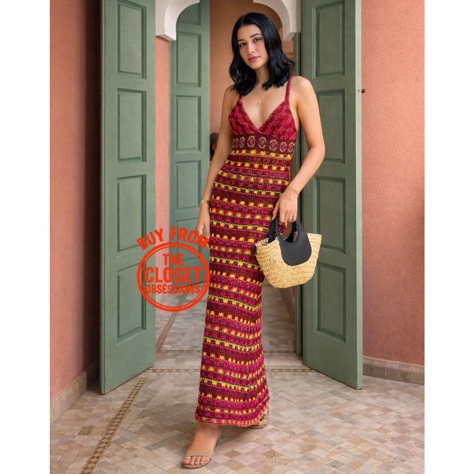 Zara ZARA Blogger Favorite V-Neck Knit Midi Dress NWT Multicolor Size L / US 10 / IT 46 - 5 Thumbnail