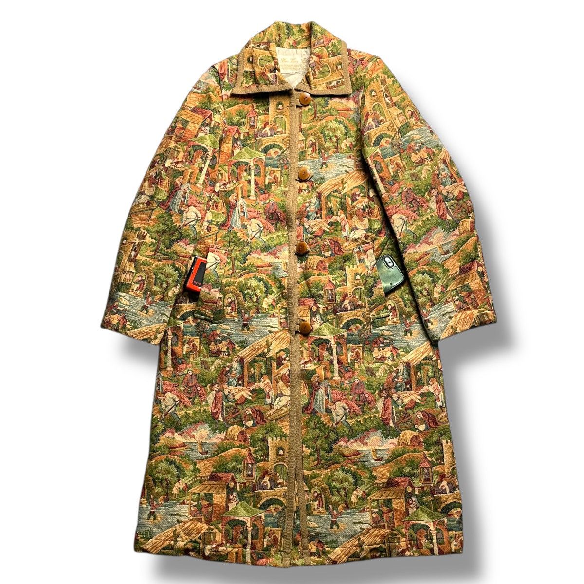 Japanese Brand 🇯🇵 LE ZEPHYR BUTTON UP PRINTED HEAVY COAT JACKET Size M / US 6-8 / IT 42-44 - 1 Thumbnail