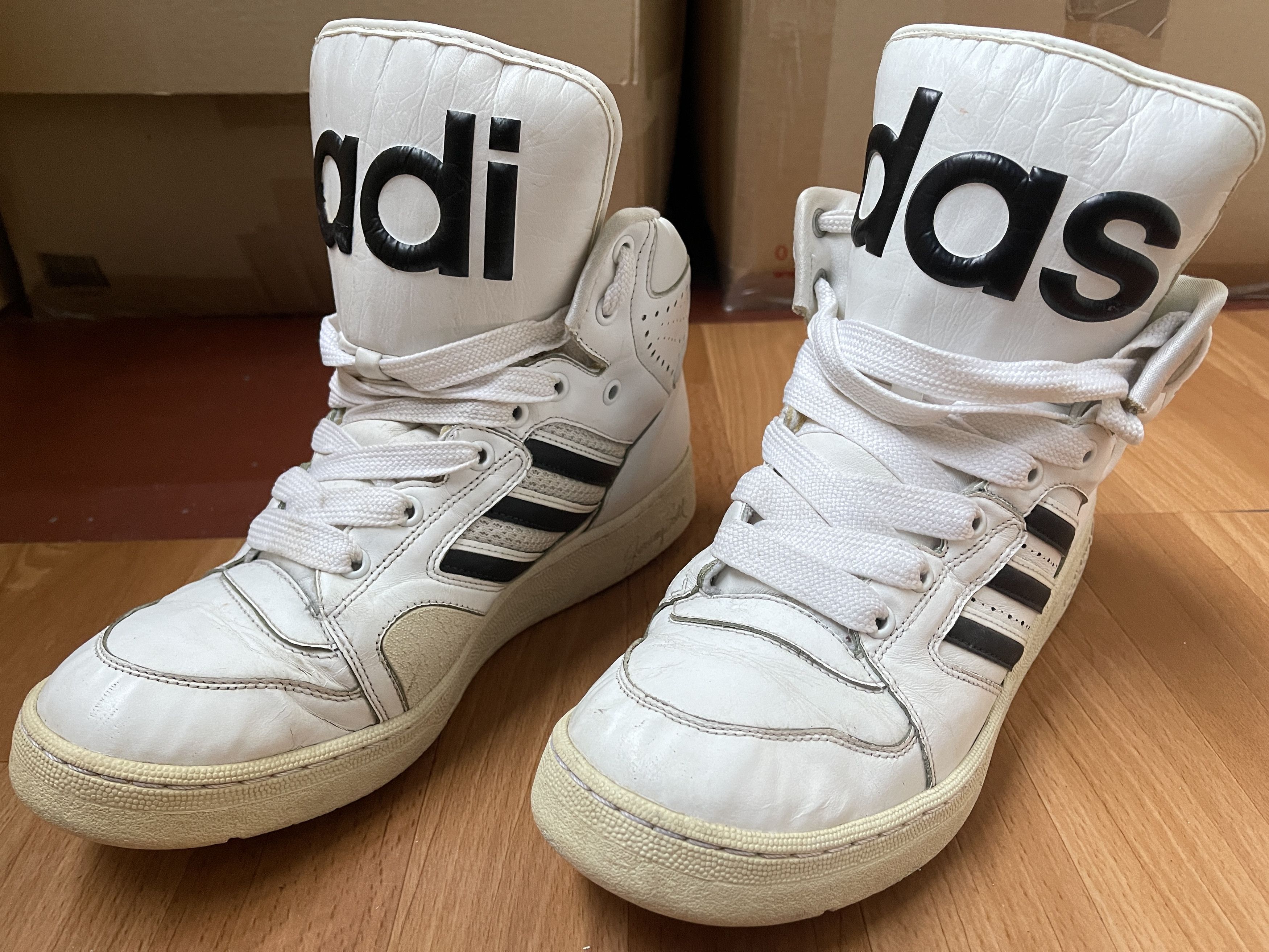 Adidas × Jeremy Scott Adidas sneakers, Jeremy Scott Instinct, Hi Top shoes, V24529 Size US 11.5 / EU 44-45 - 2 Thumbnail