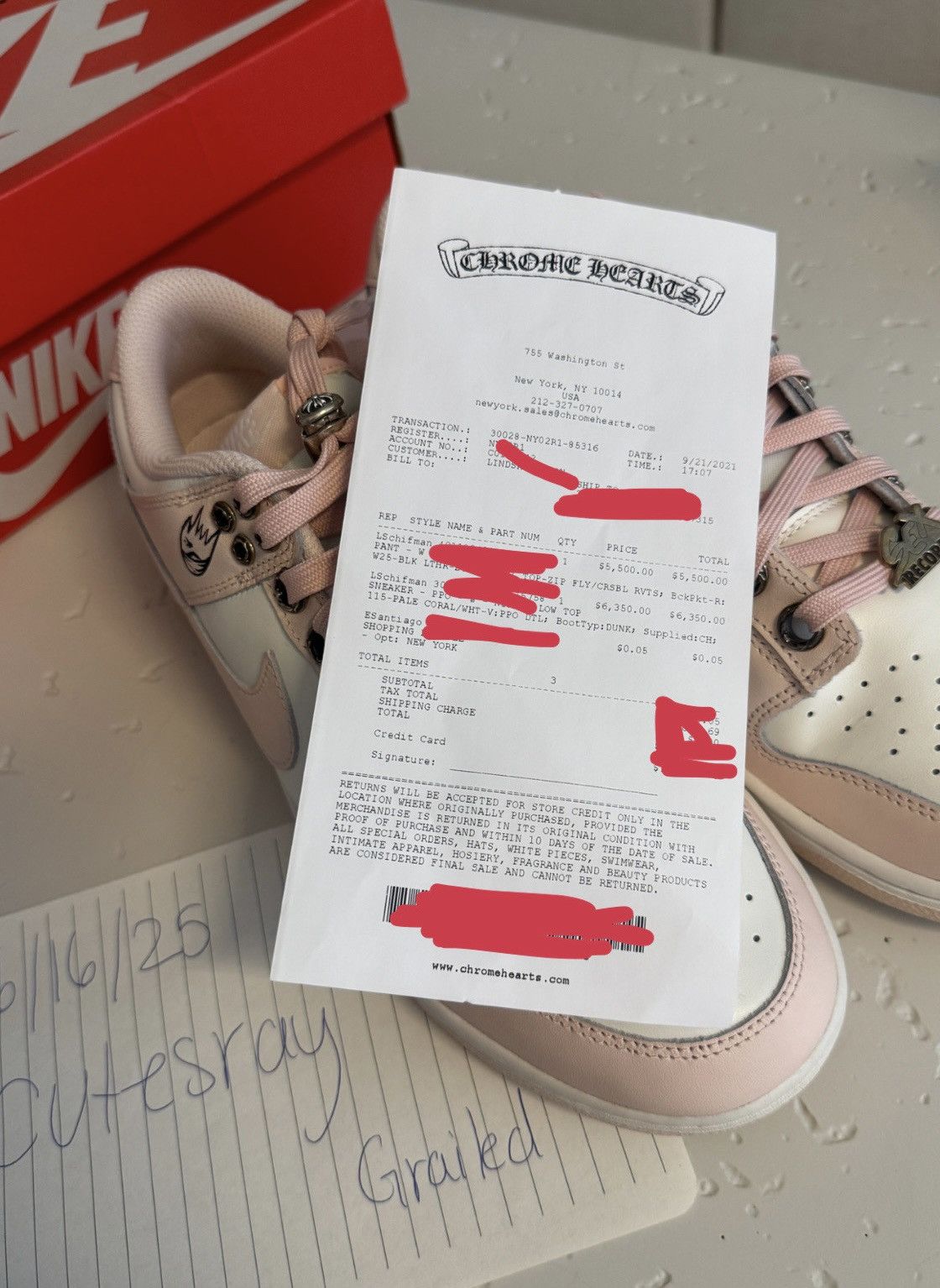 Chrome Hearts Matty Boy Hand Painted Chrome Hearts Nike Dunk Low Size US 10 / EU 43 - 13 Thumbnail