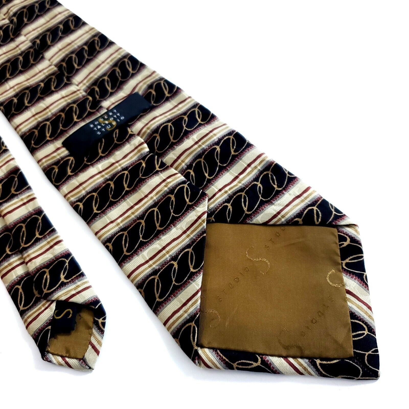 Robert Talbott Robert Talbott Studio Brown Tan Abstract Print Wide Silk Tie Size ONE SIZE - 5 Thumbnail