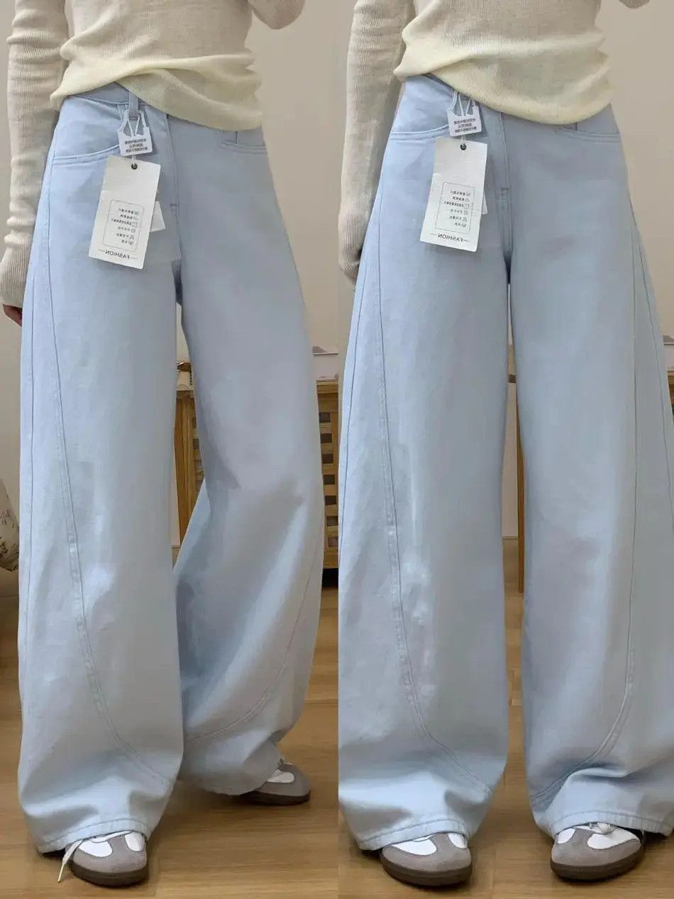 Japanese Brand Straight leg loose fit high waisted wide leg jeans Size US 32 / EU 48 - 3 Thumbnail