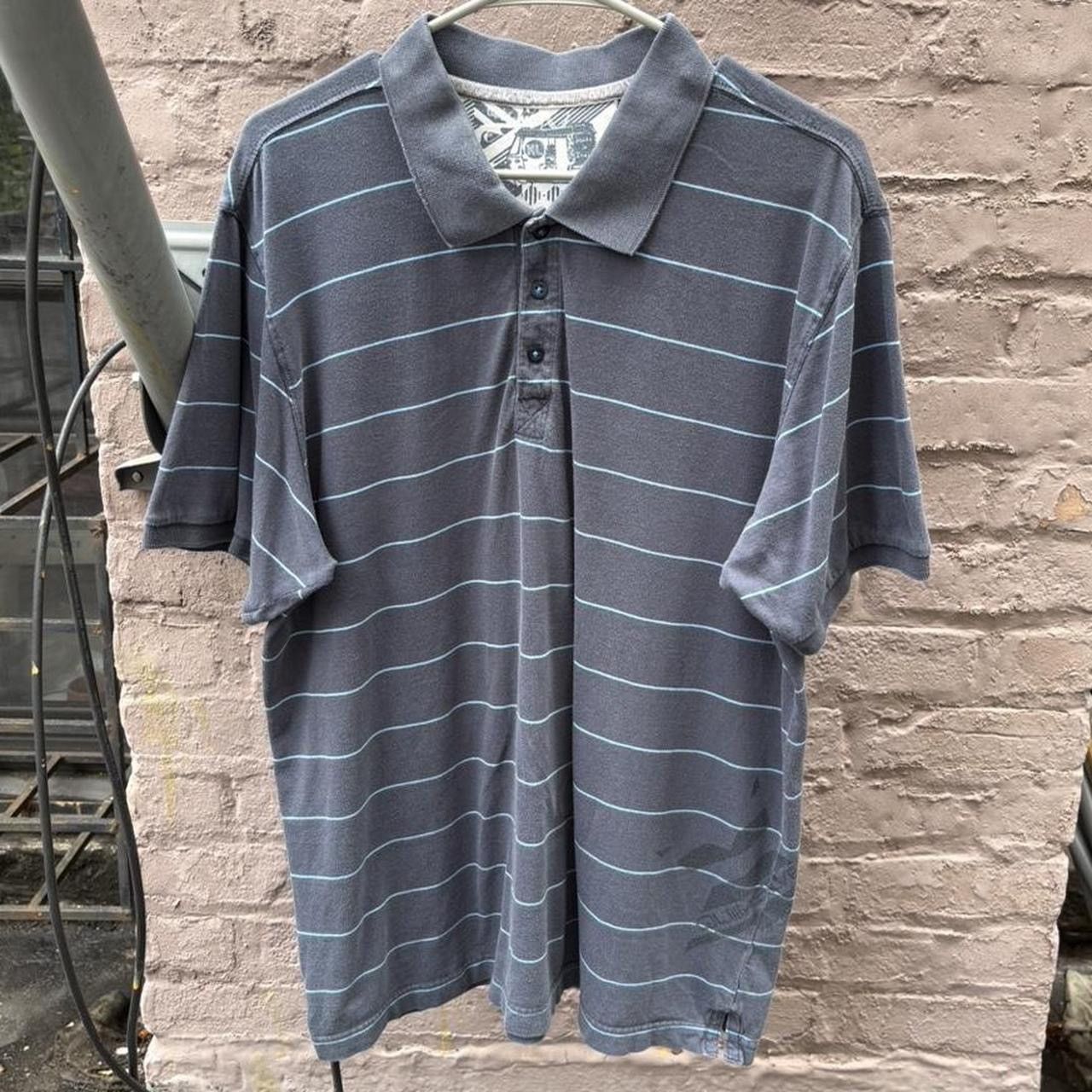 Quiksilver Early 2000s Y2K Quiksilver Grey and Blue Striped Polo Shirt Size US XL / EU 56 / 4 - 1 Thumbnail