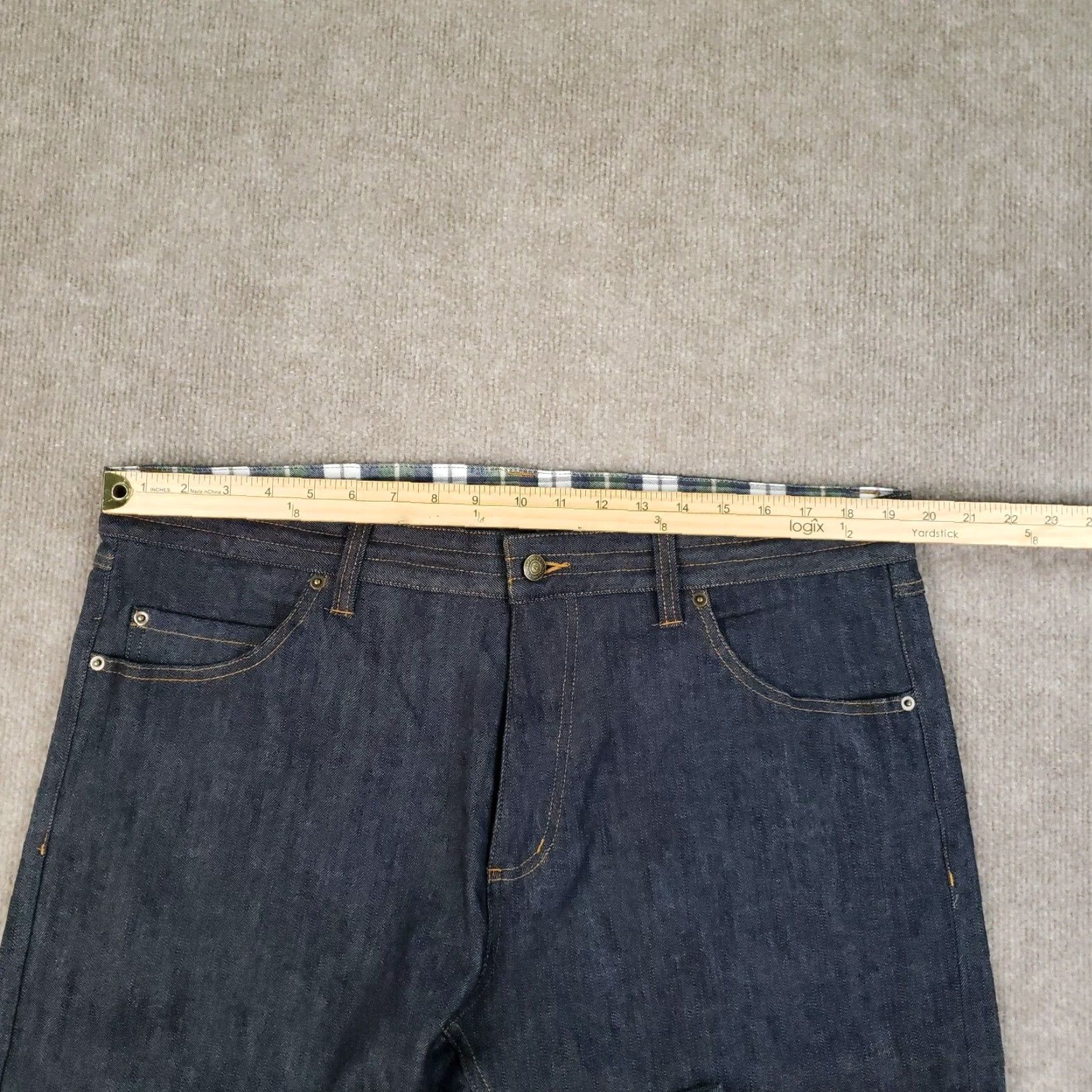 Vintage BETABrand Jeans Mens 38x30 Blue Straight Stretch Drawstring Denim Cotton Spandex Regular 28in Inseam Men Outerwear? Size US 38 / EU 54 - 5 Thumbnail