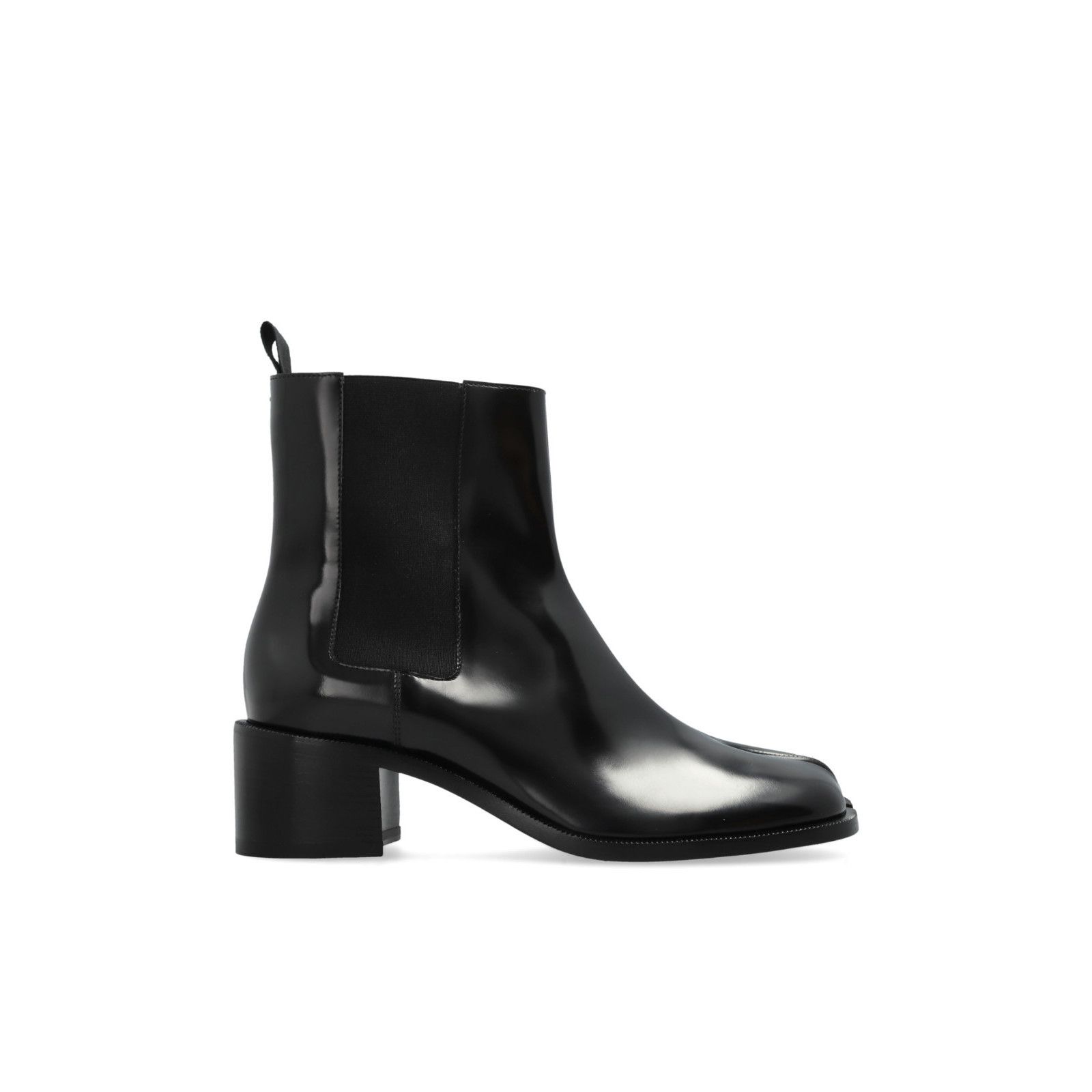 Maison Margiela MAISON MARGIELA Tabi Split Toe Black Leather Ankle Boots New Size US 12 / EU 45 - 1 Thumbnail