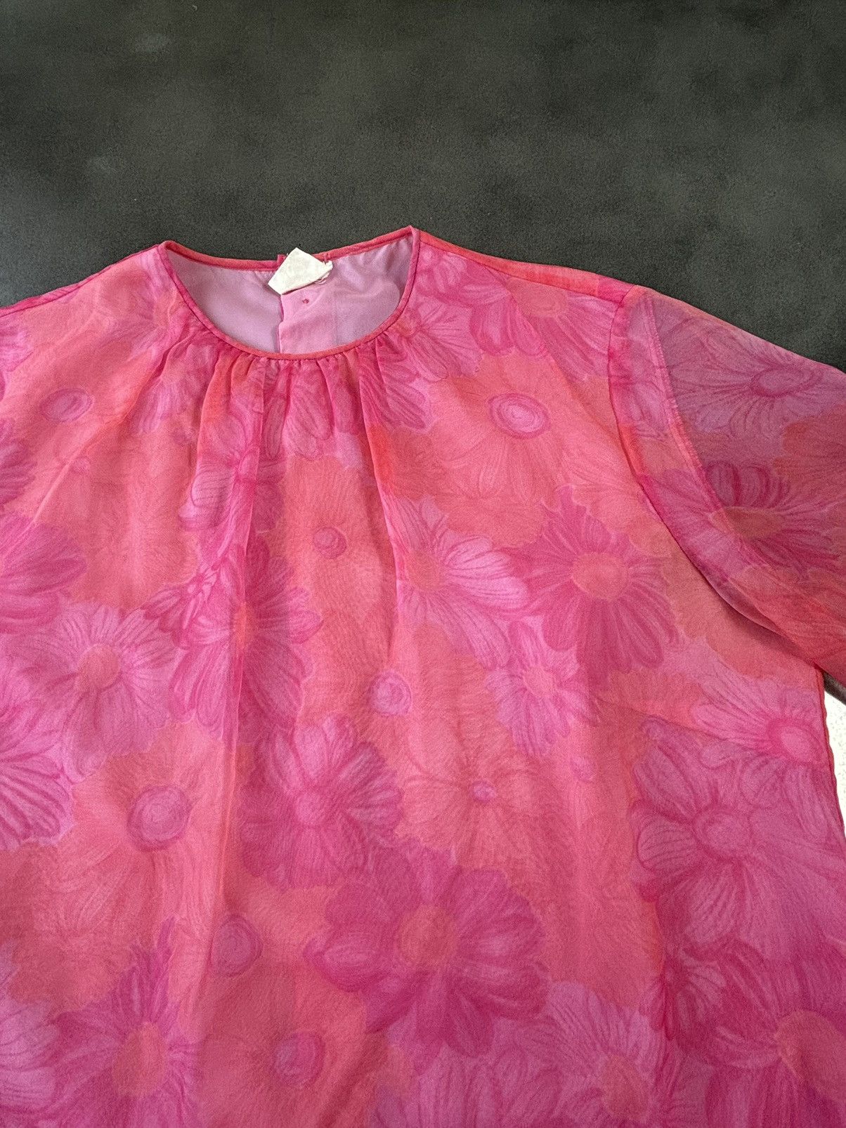 Japanese Brand 1960s Vintage Chiffon Shirt St. Michaels MBV Loveless Sheer Size S / US 4 / IT 40 - 4 Thumbnail