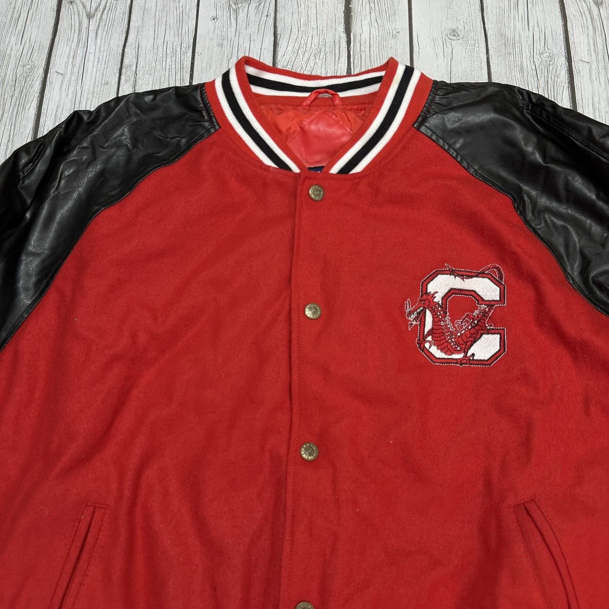 NCAA × Steve And Barrys × Vintage Vintage Cortland Red Dragons varsity jacket Size US XXL / EU 58 / 5 - 3 Thumbnail
