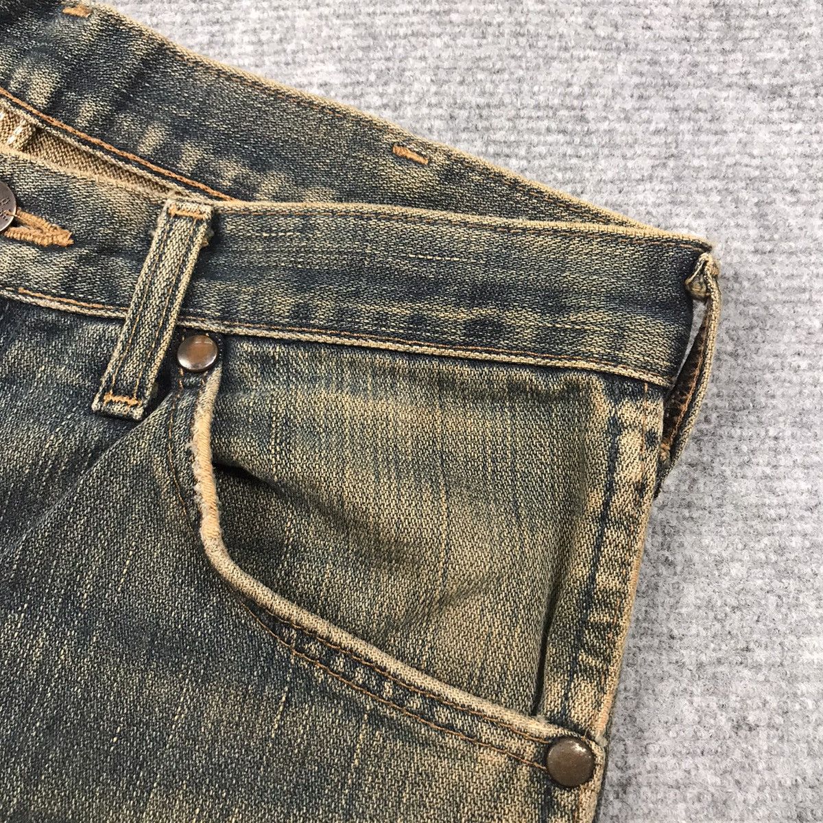 Japanese Brand × Wrangler FLARE DENIM RUSTY DISTRESSED WRANGLER EYELET DENIM PANTS Size US 28 / EU 44 - 8 Thumbnail
