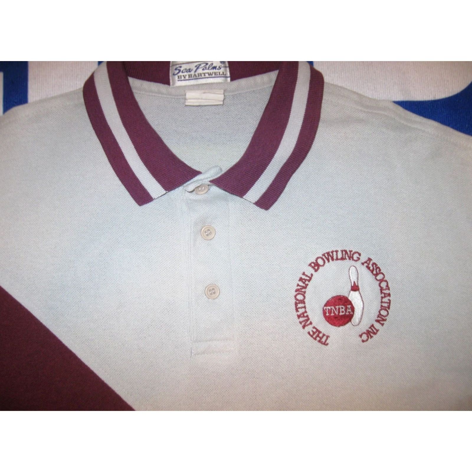 Vintage vintage THE NATIONAL BOWLING Association Polo Shirt Men's XL (slim) PINS STRIKE Size US XL / EU 56 / 4 - 2 Thumbnail