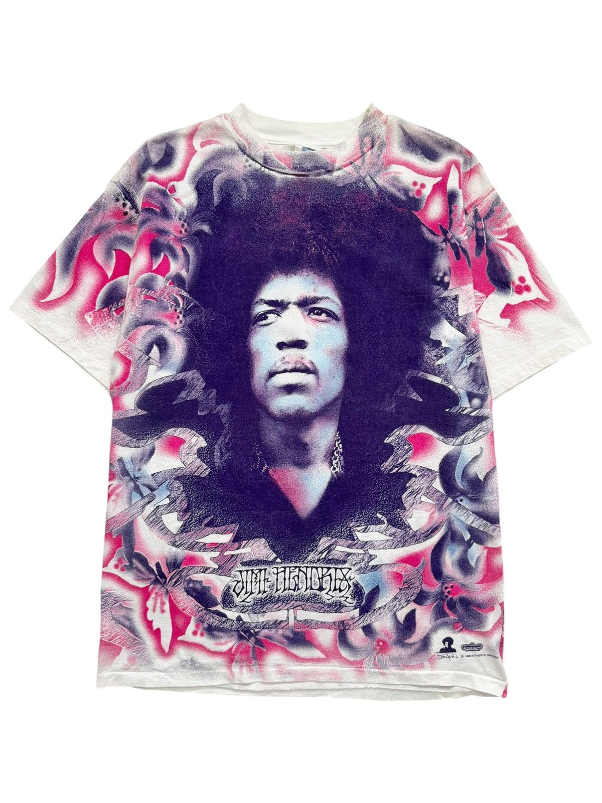 Vintage 1980’s Jimi Hendrix Allover Tiedye Print Shirt Size US L / EU 52-54 / 3 - 1 Thumbnail
