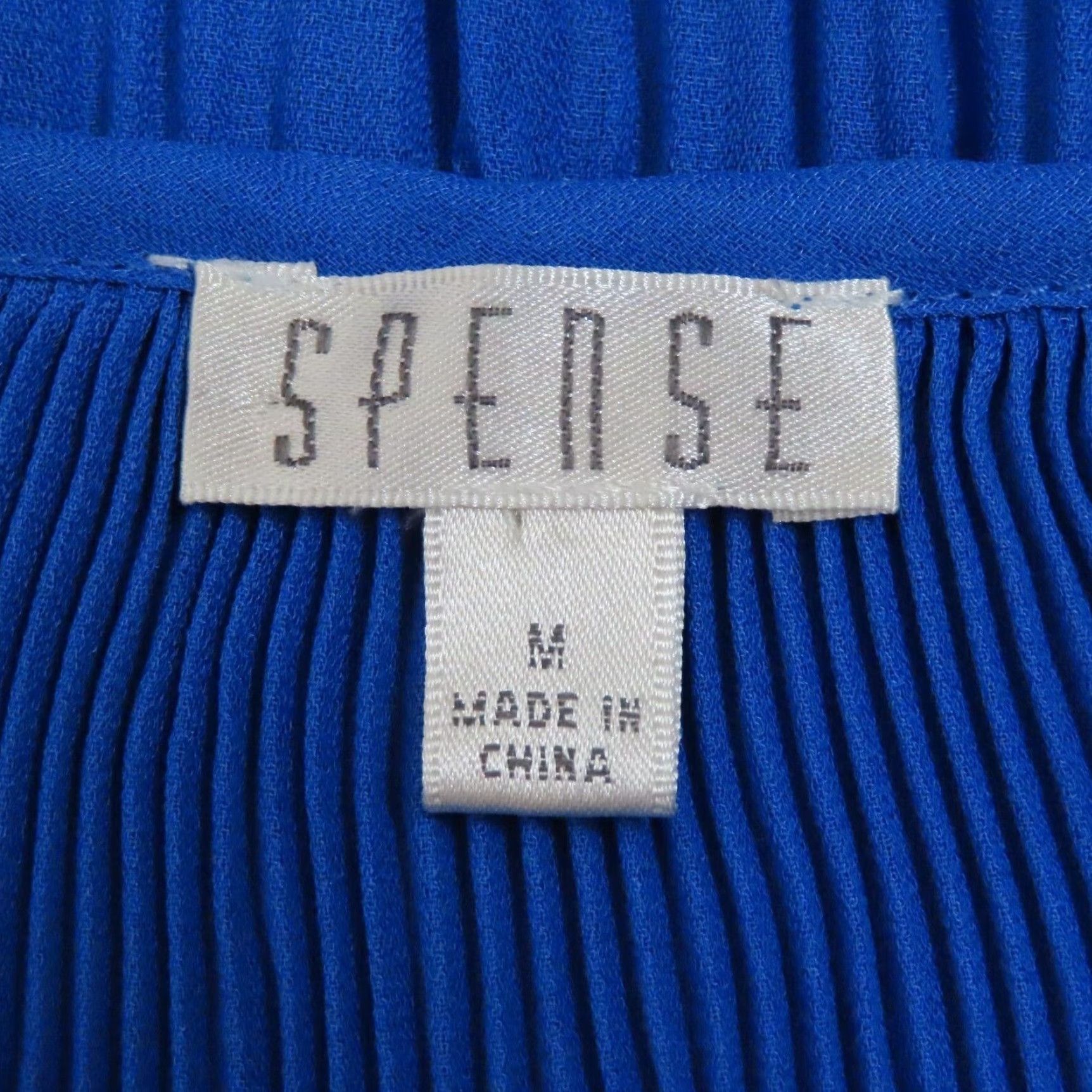 Vintage Spense Womens Medium Solid Blue Pleated Cold Shoulder Hi Low Blouse Shirt Work Size M / US 6-8 / IT 42-44 - 7 Thumbnail