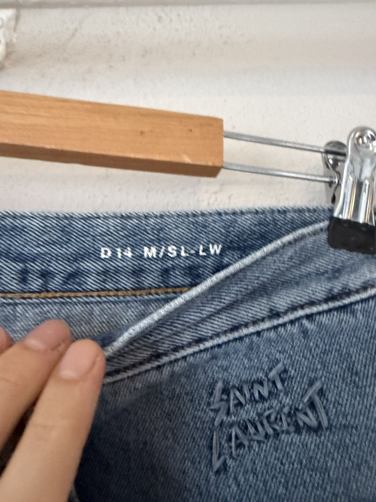 Saint Laurent Paris Saint Laurent Paris Distressed Slim Jeans Blue Denim Size 31 Size US 31 - 6 Thumbnail