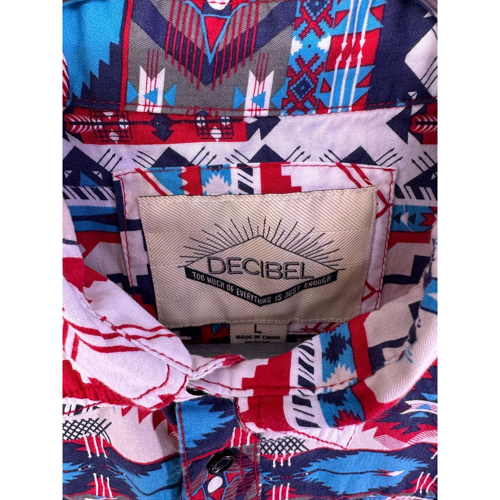 Decibel Decibel Tribal Pattern Dress Short Sleeve Shirt Size Large Size US L / EU 52-54 / 3 - 7 Thumbnail