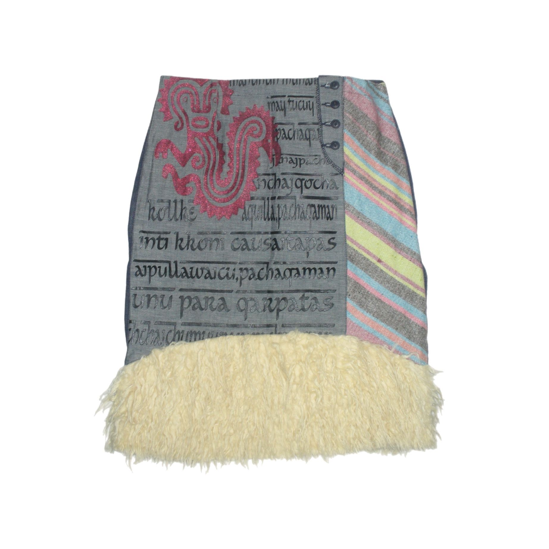 Other 100% cotton exotic midi skirt with a fluffy hem Size 30" / US 8 / IT 44 - 6 Thumbnail