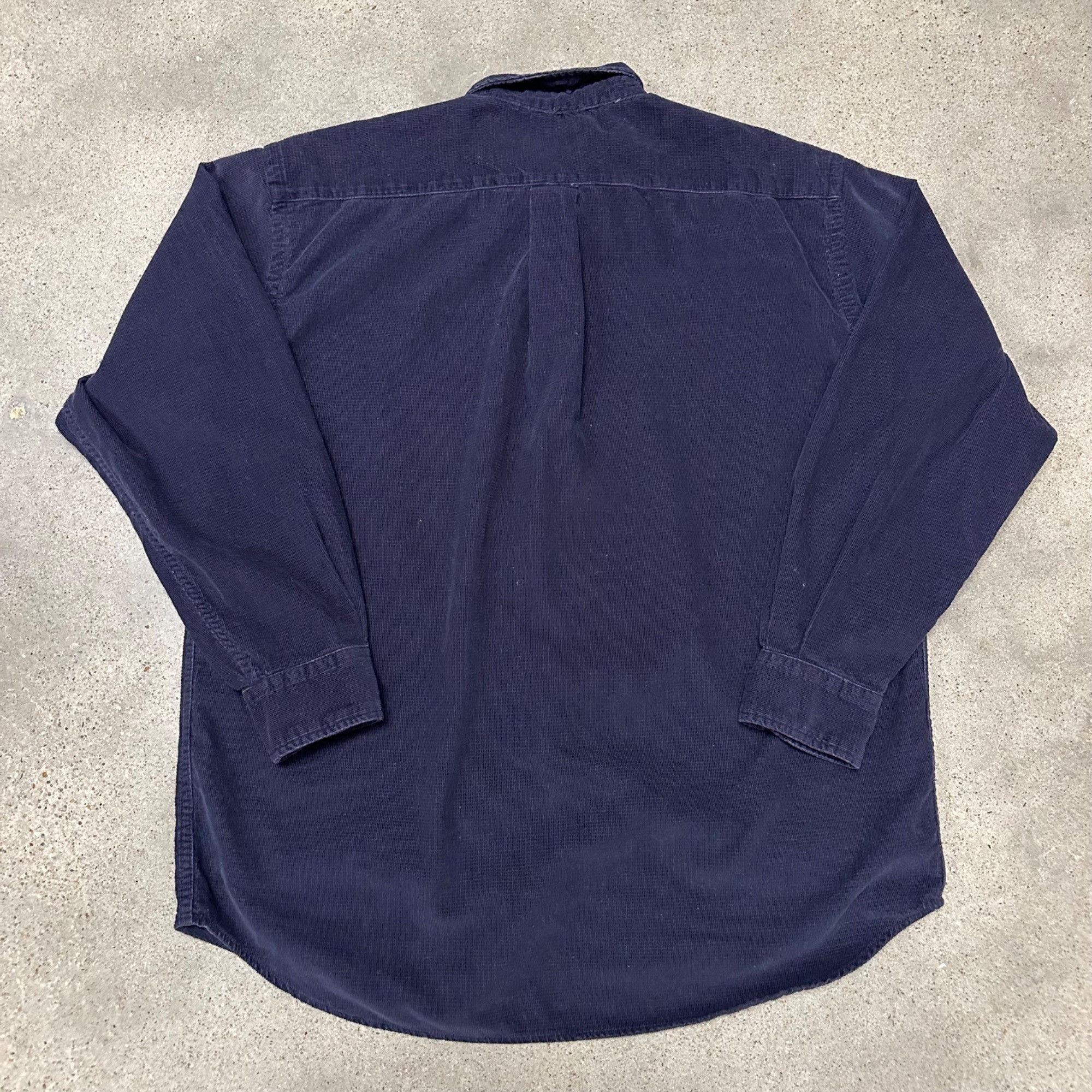 American Eagle Outfitters × Vintage Vintage American Eagle Micro Corduroy Button Up Shirt Navy Size US XL / EU 56 / 4 - 3 Thumbnail