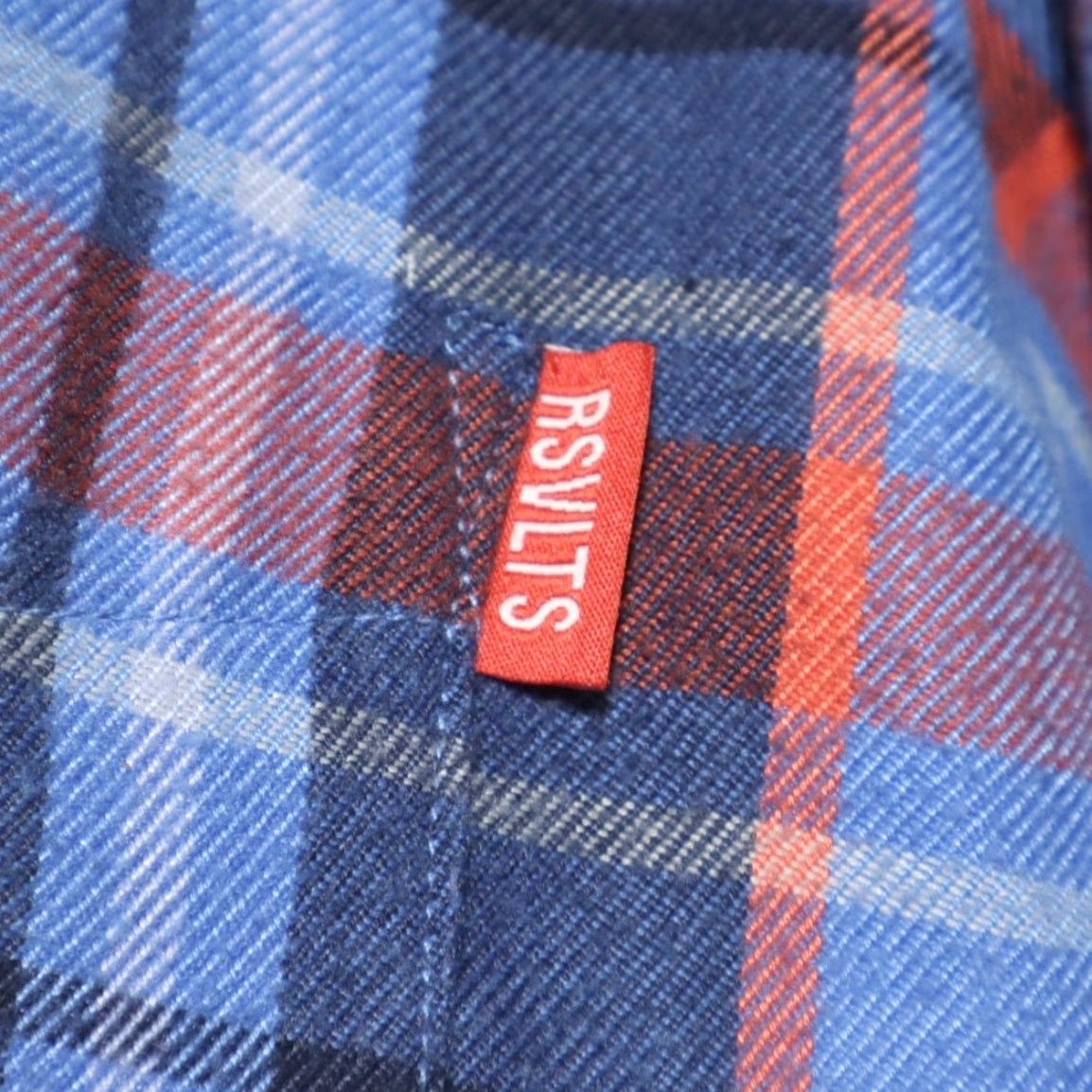 Vintage RSVLTS Shirt Blue Plaid Button Down Long Sleeve Polyester Flannel Men L Size US L / EU 52-54 / 3 - 6 Thumbnail