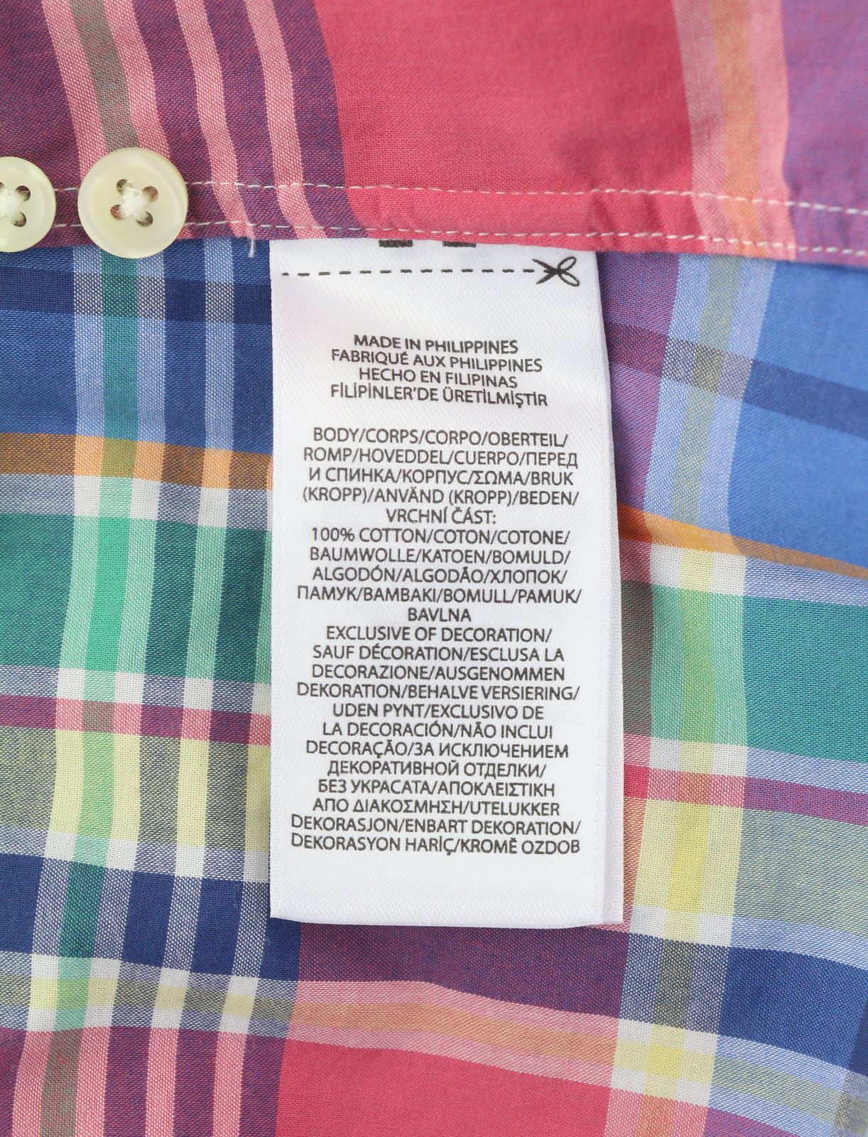 Ralph Lauren M Colourful Check Button-Down Neck Slim Fit Logo 87029 Size US M / EU 48-50 / 2 - 9 Thumbnail