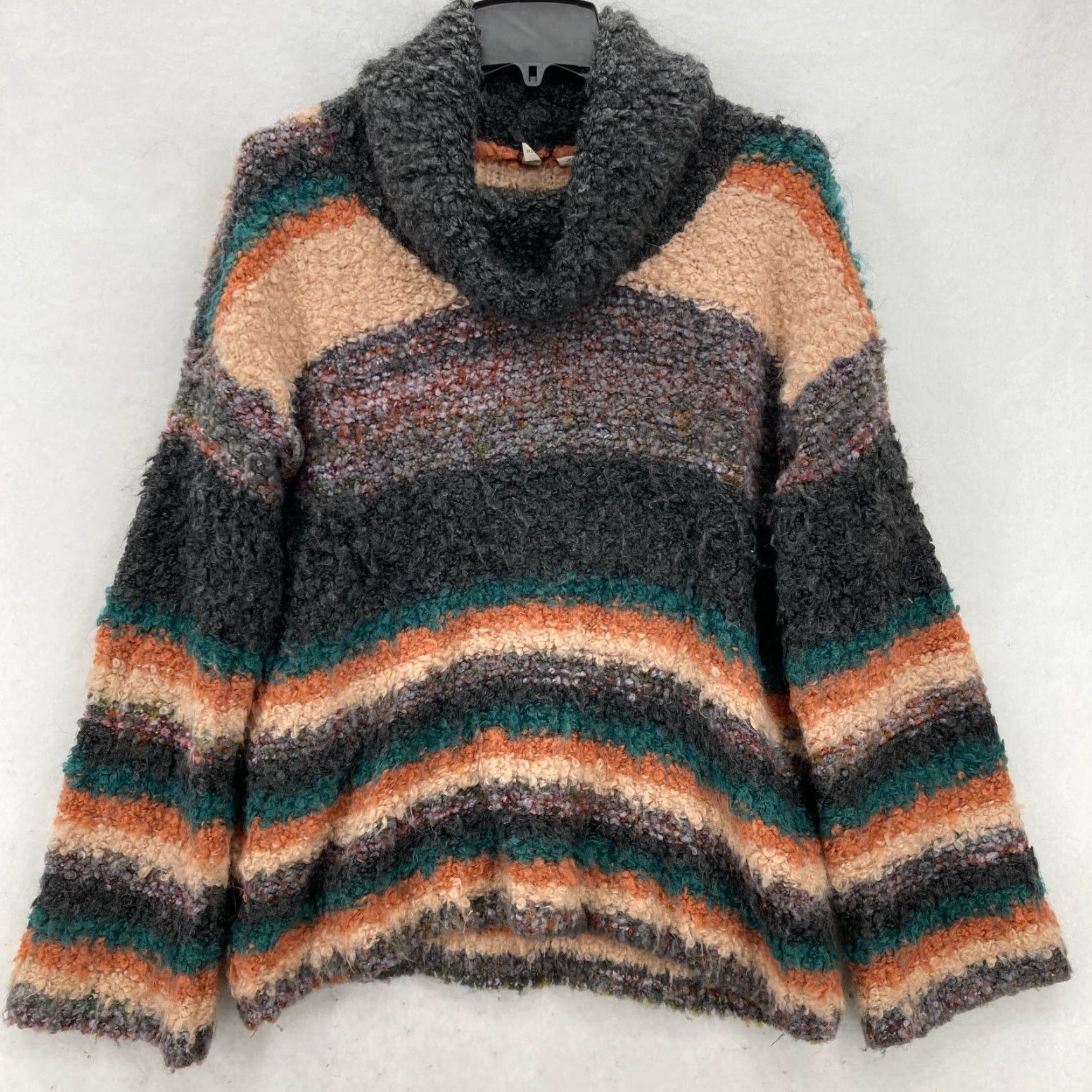 Anthropologie Anthropologie Moth Striped Boucle Turtleneck Sweater Medium Wool Mohair Italy Womens Pullover Color Multicolor Size M Size M / US 6-8 / IT 42-44 - 2 Thumbnail