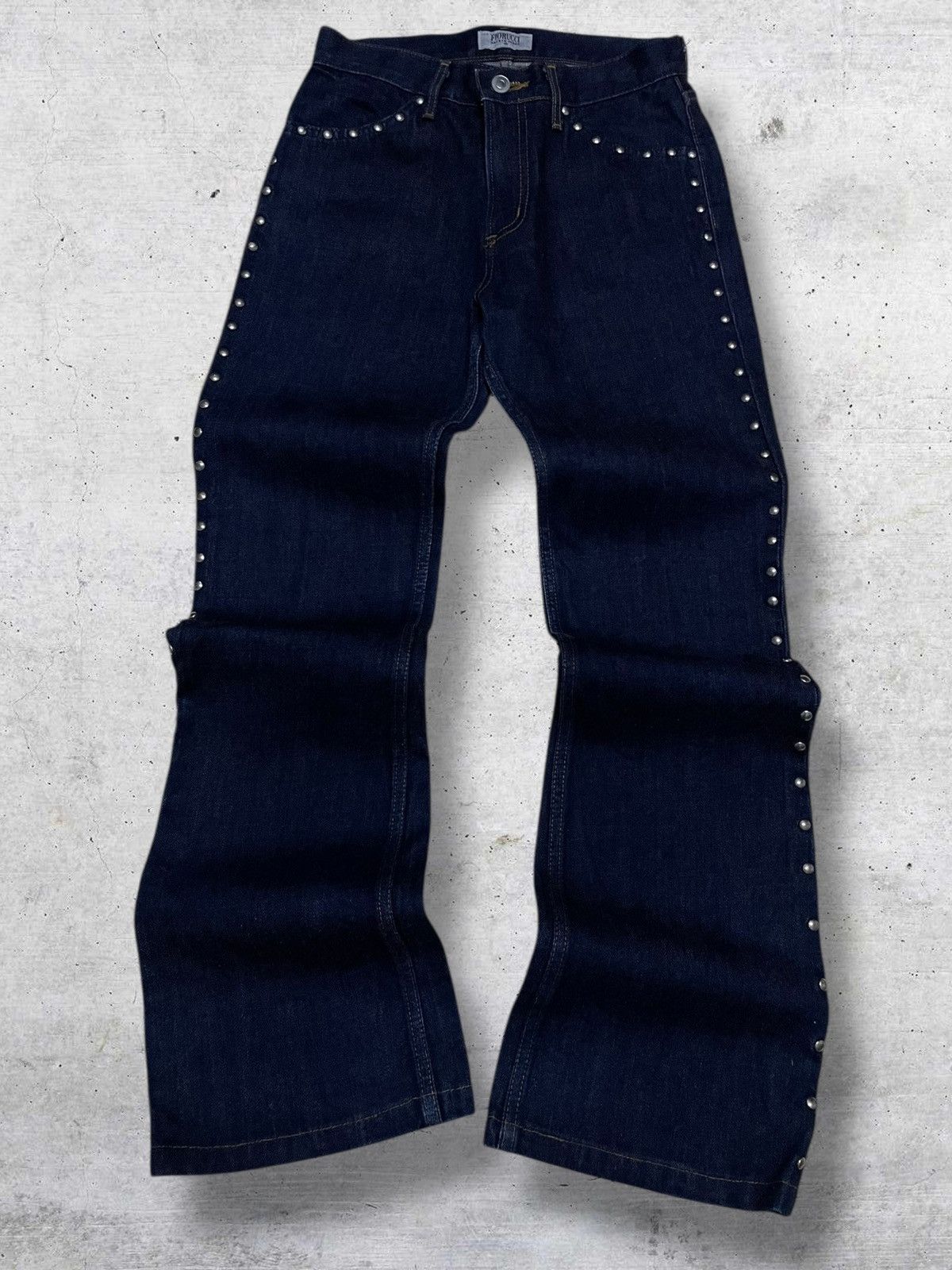 Tornado Mart VINTAGE FIORUCCI 90S DESIGNER OG STUDDED FLARED DENIM STYLE Size US 26 / EU 42 - 1 Thumbnail