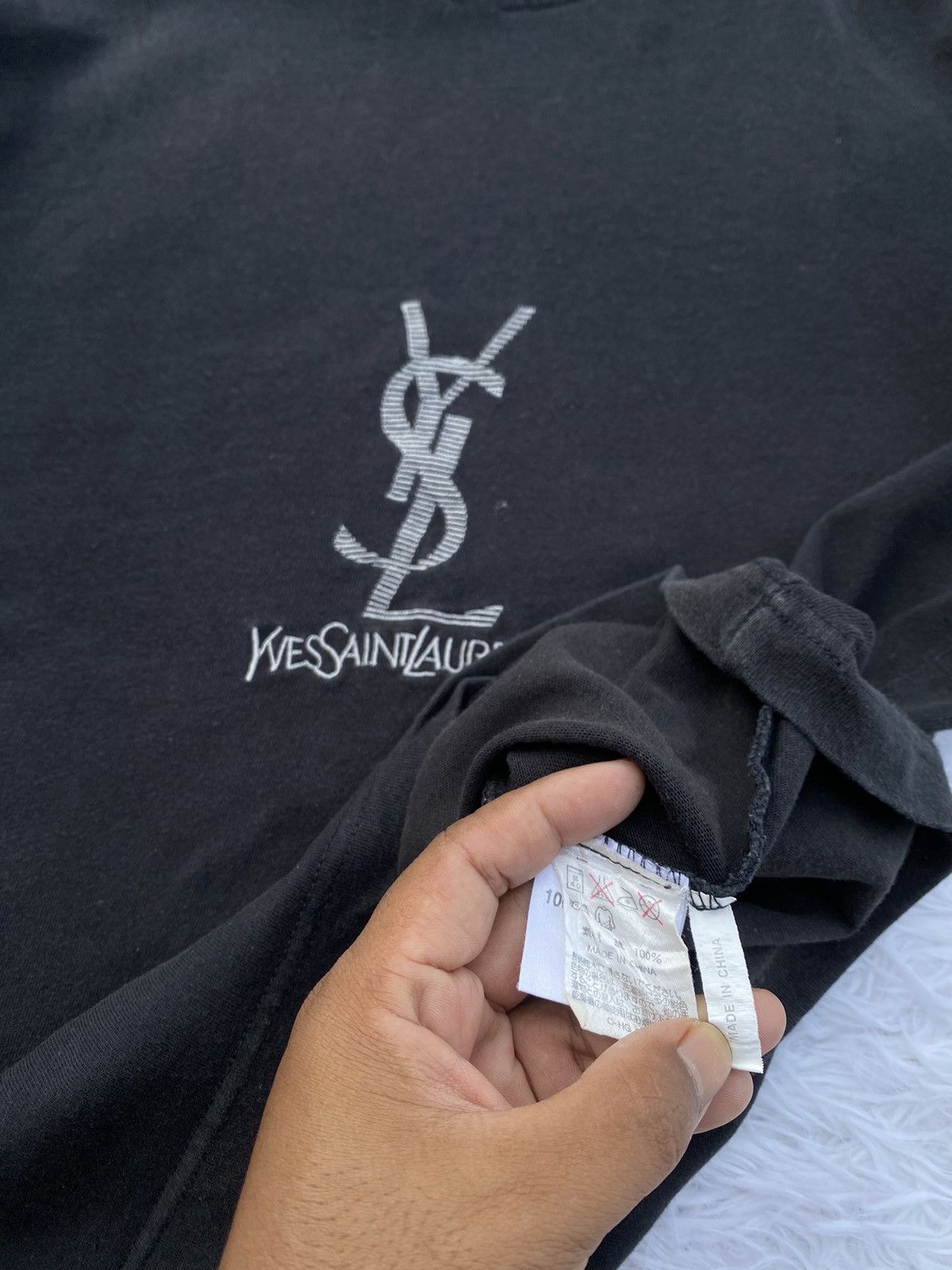 Yves Saint Laurent Rare Vintage Yves Saint Laurent YSL Spellout Tshirt Size US M / EU 48-50 / 2 - 10 Thumbnail