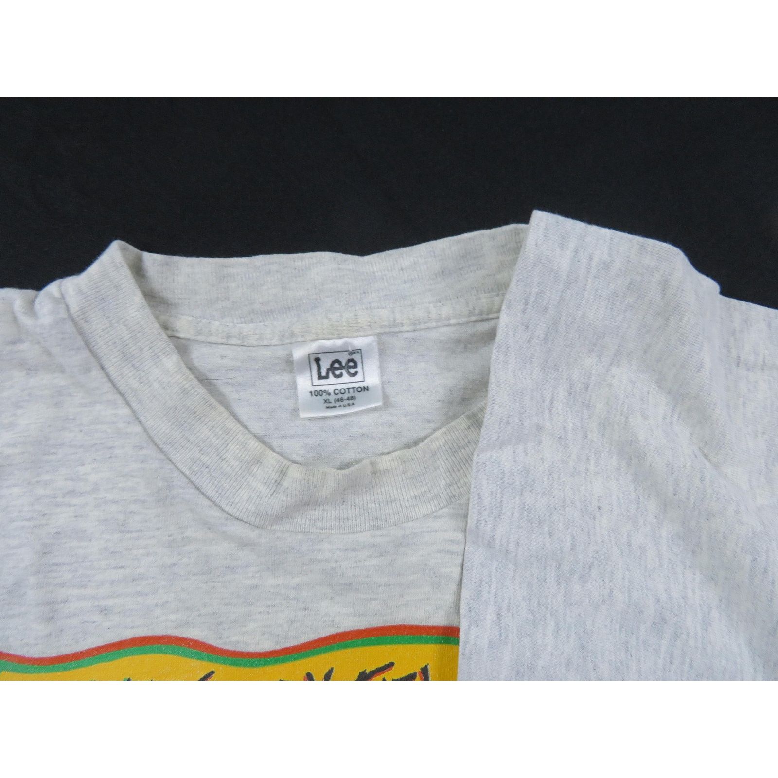 Lee Study the World For The World Gray T-shirt Lee Sz L-XL 1990s Size US L / EU 52-54 / 3 - 4 Thumbnail