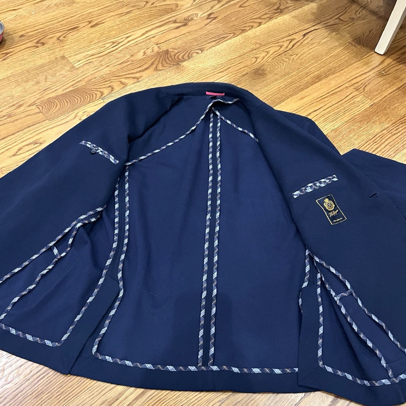 Tommy Hilfiger Tommy Hilfiger Knit Blazer Men’s 2XL Navy Blue Elbow Patch Size 48R - 6 Thumbnail