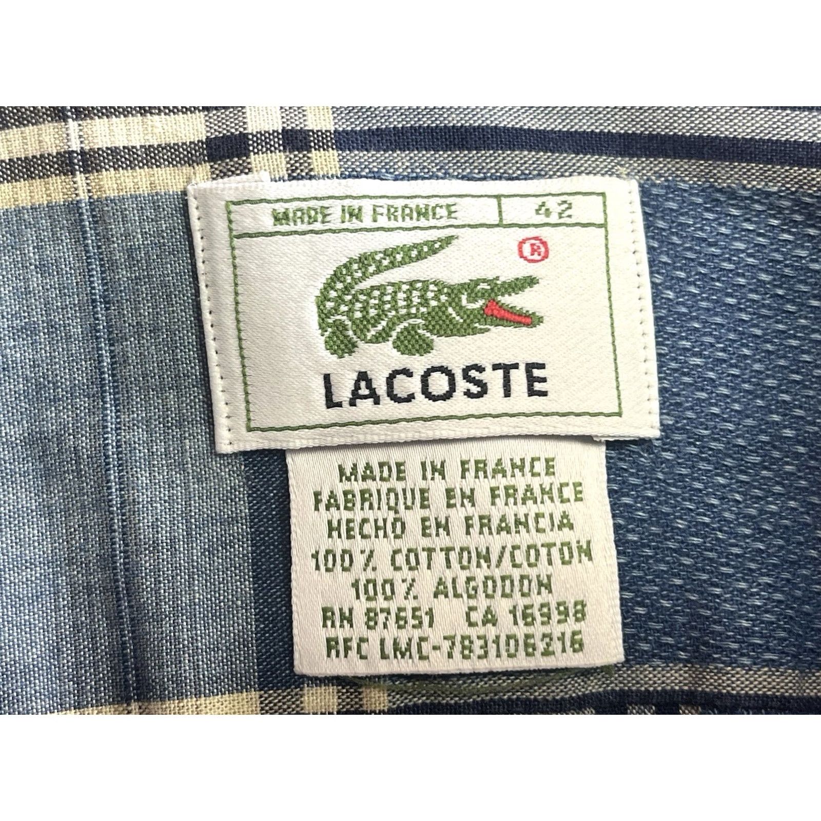 Lacoste Lacoste Button-Up Men Button-Down Collar Long Sleeve Lightweight Multicolor Check Shirt 42 Regular Size US XL / EU 56 / 4 - 6 Thumbnail